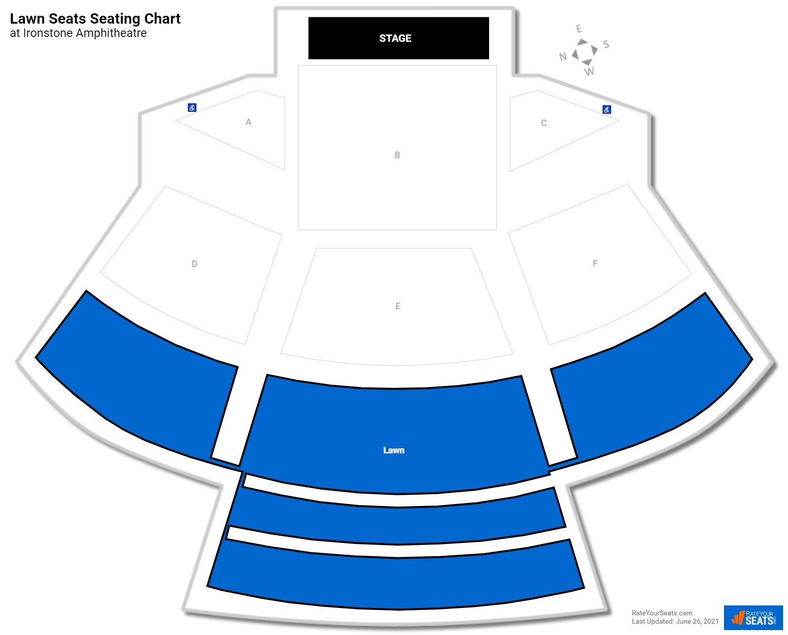 Concert Lawn Seats Seating Chart at Ironstone Amphitheatre