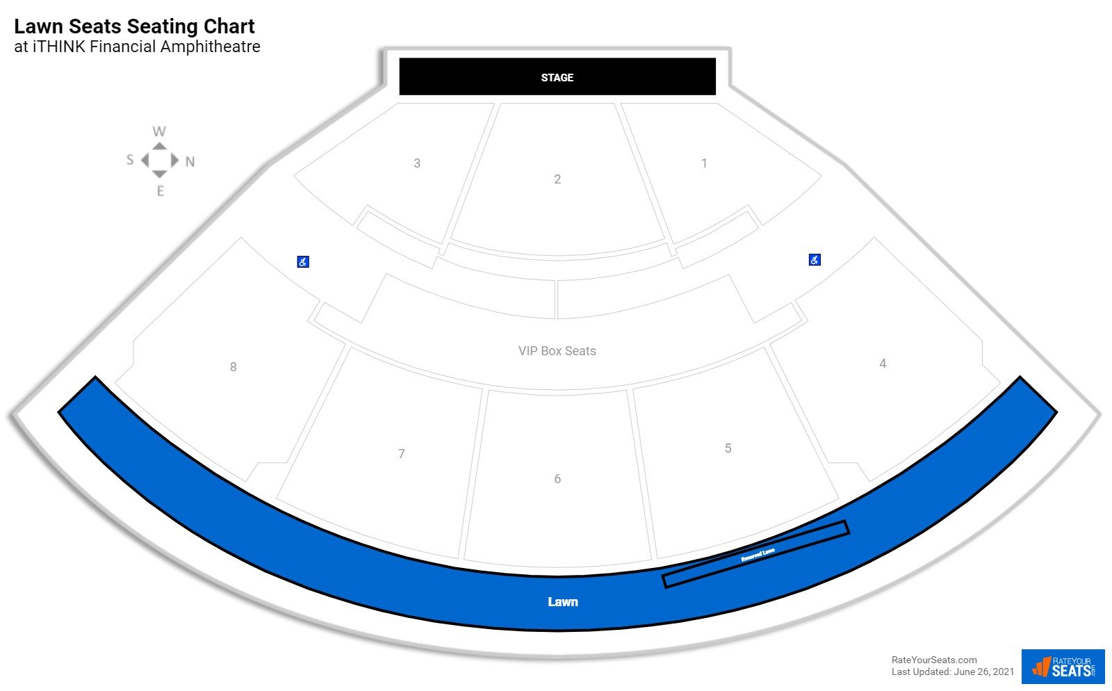 click to enlarge Concert Lawn Seats Seating Chart at iTHINK Financial Amphitheatre