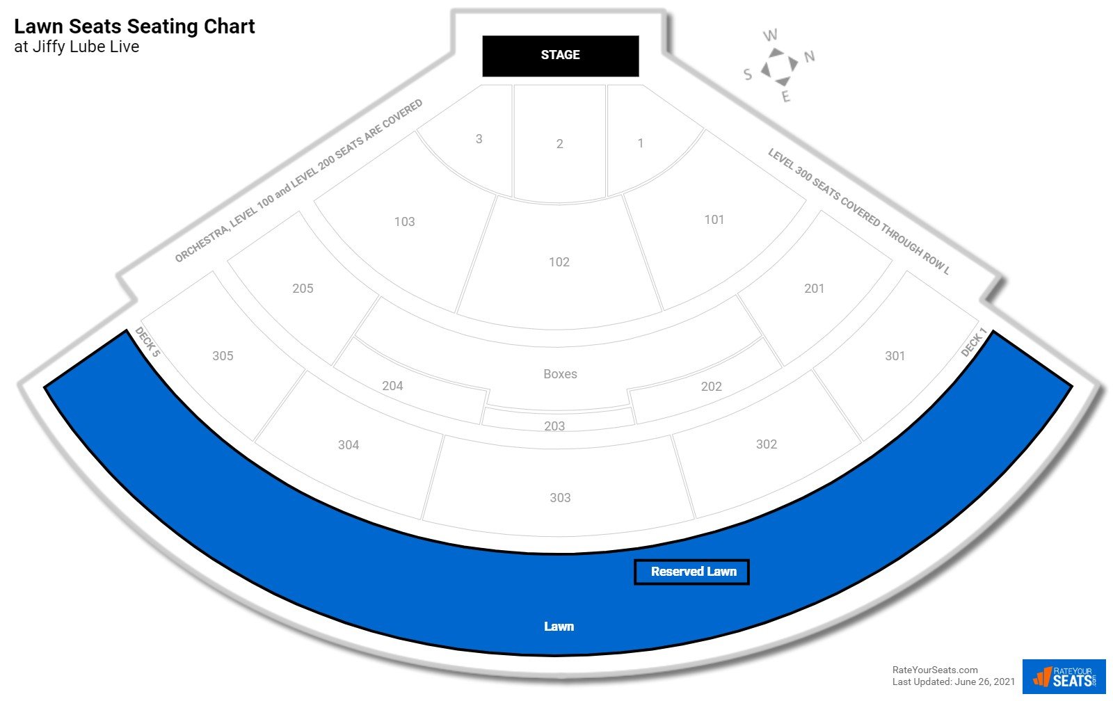 Concert Lawn Seats Seating Chart at Jiffy Lube Live