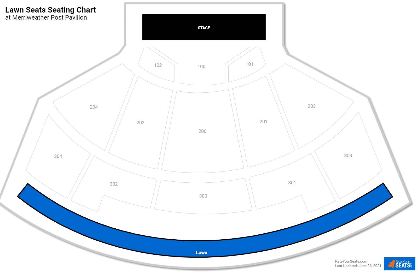 Concert Lawn Seats Seating Chart at Merriweather Post Pavilion