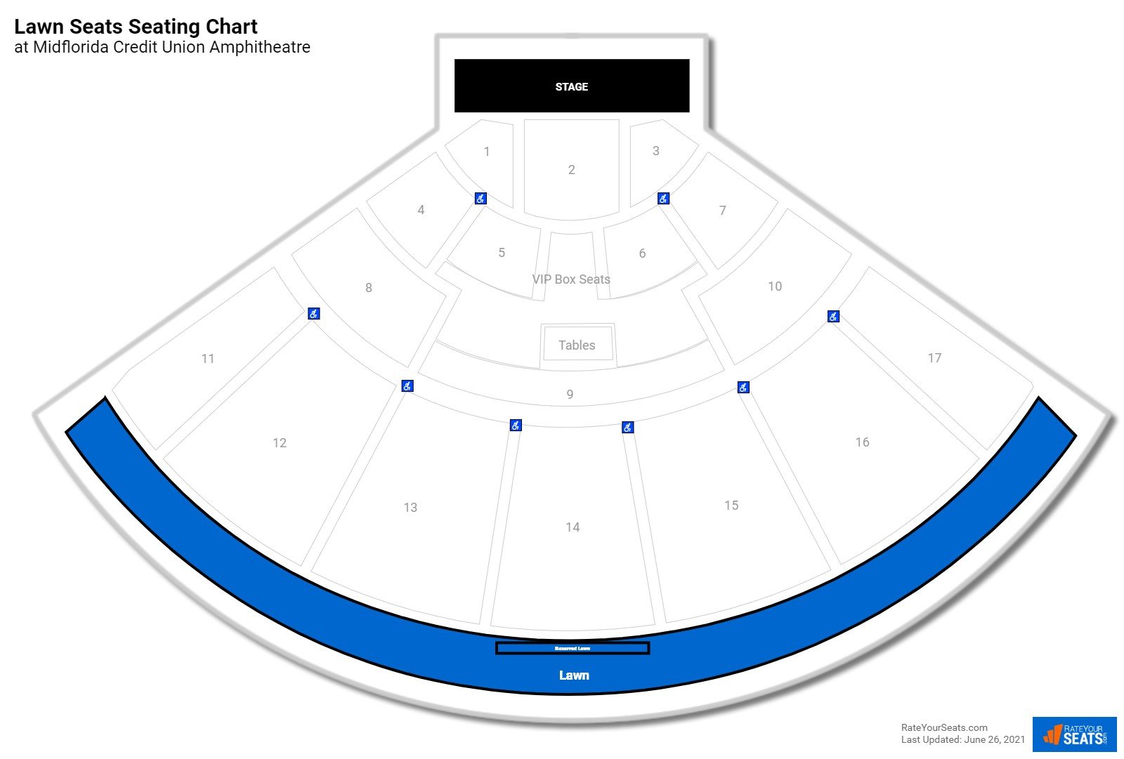 Concert Lawn Seats Seating Chart at Midflorida Credit Union Amphitheatre