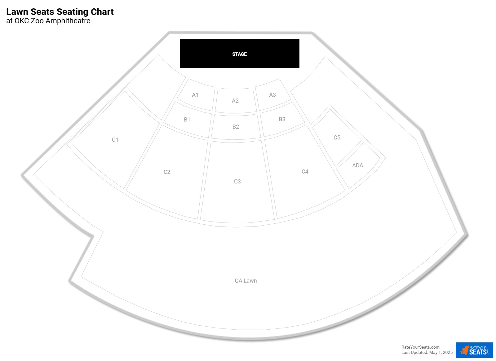 click to enlarge Concert Lawn Seats Seating Chart at OKC Zoo Amphitheatre