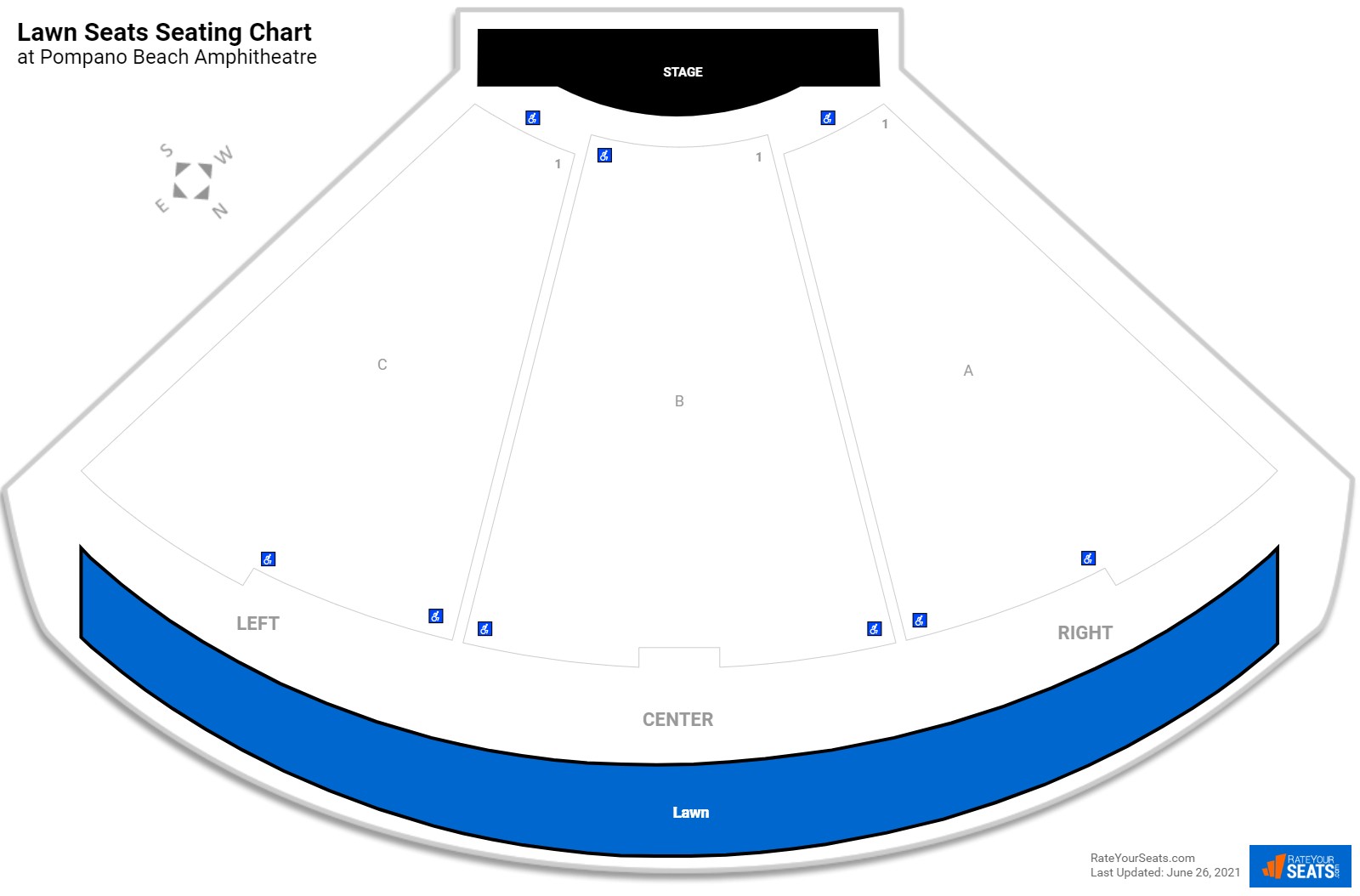 Concert Lawn Seats Seating Chart at Pompano Beach Amphitheatre