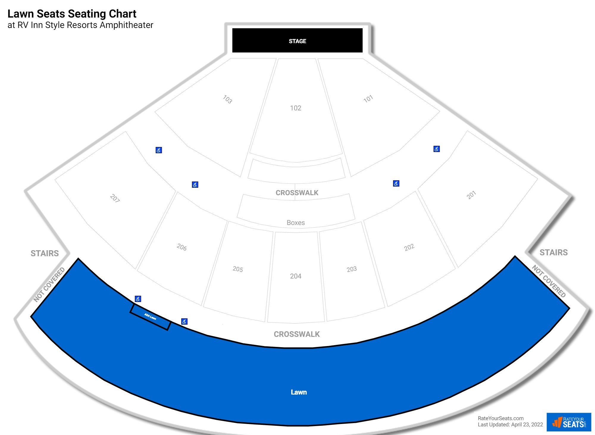 Concert Lawn Seats Seating Chart at RV Inn Style Resorts Amphitheater