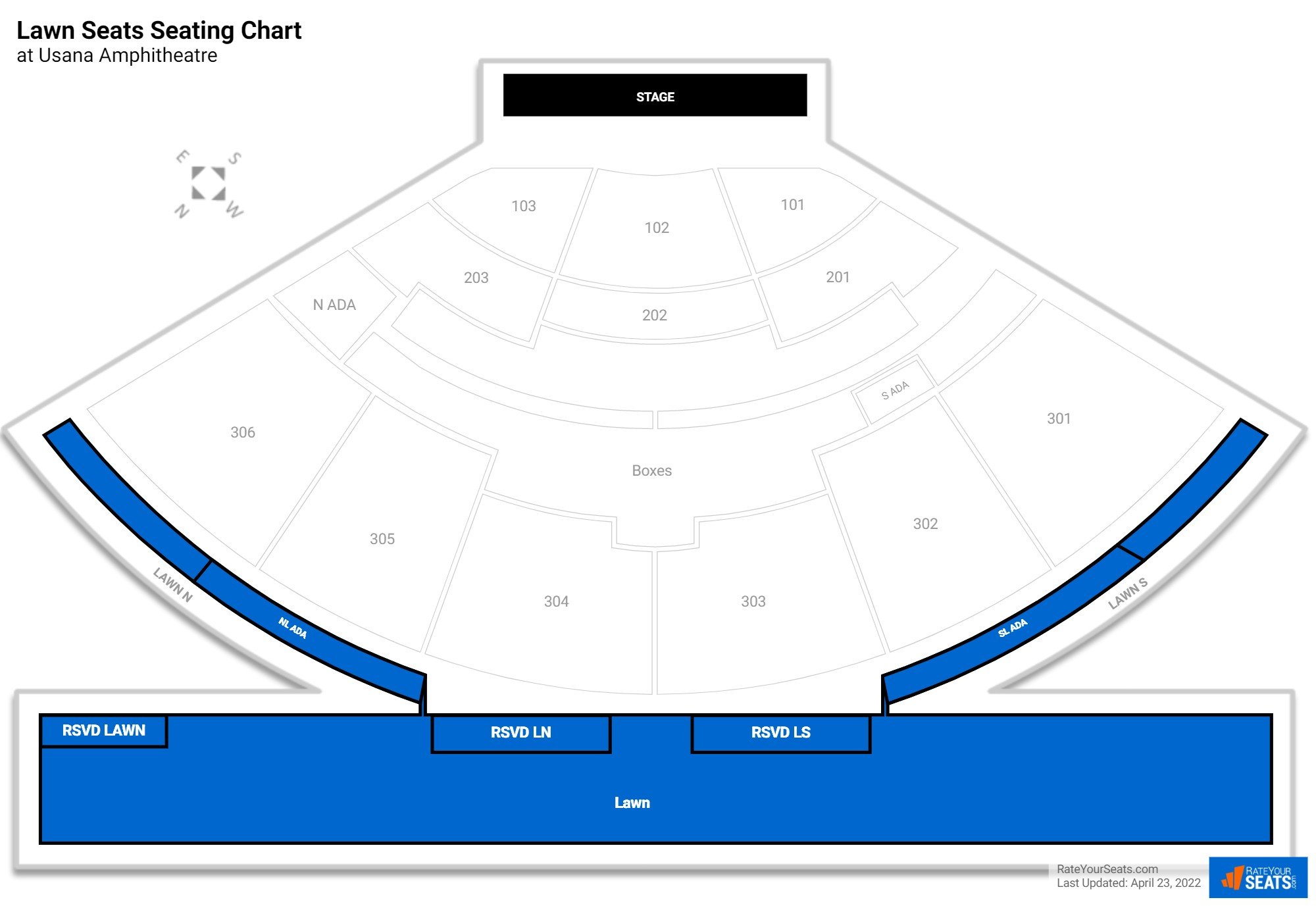 Concert Lawn Seats Seating Chart at Usana Amphitheatre