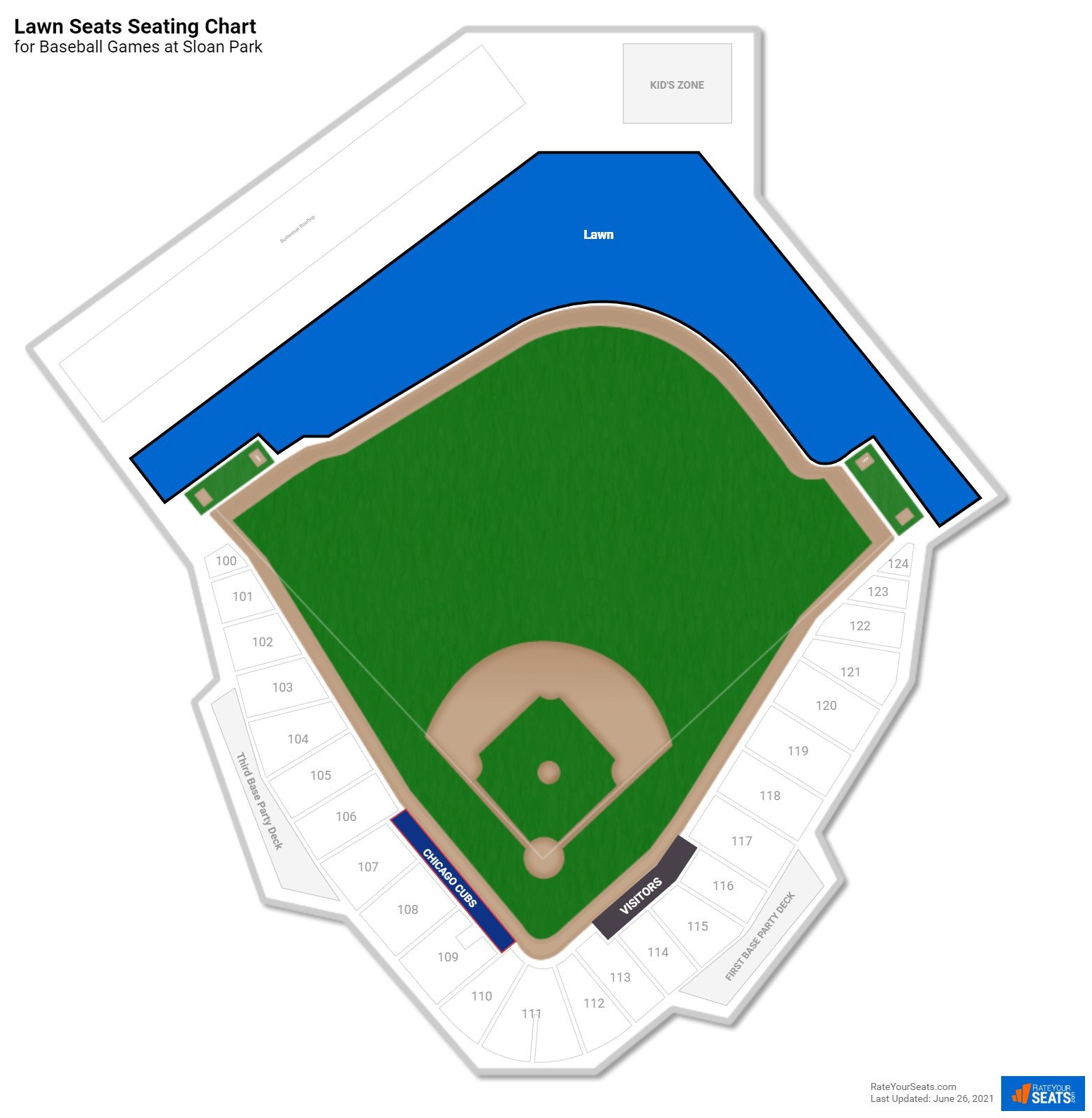 Baseball Lawn Seats Seating Chart at Sloan Park