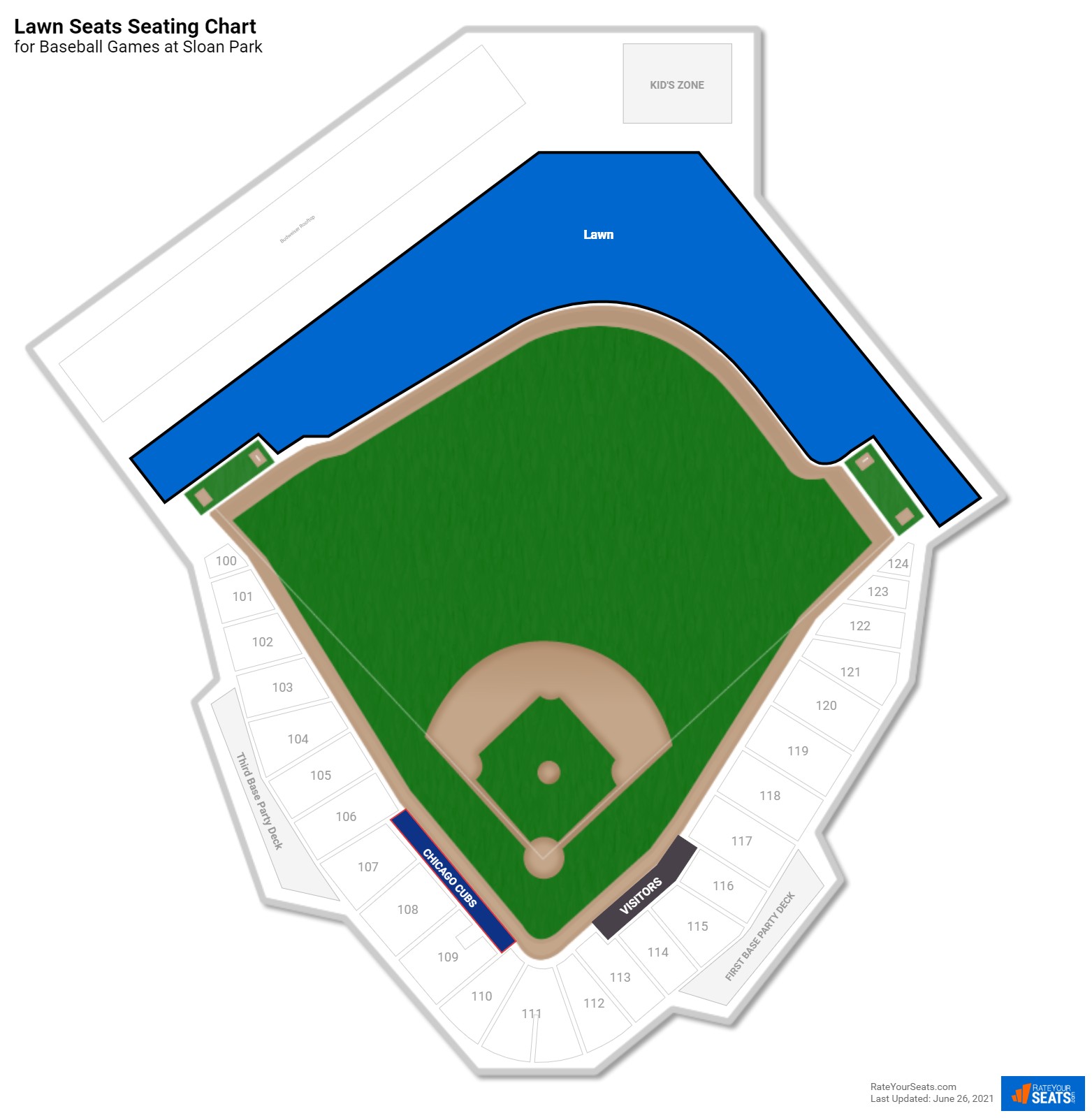 click to enlarge Baseball Lawn Seats Seating Chart at Sloan Park