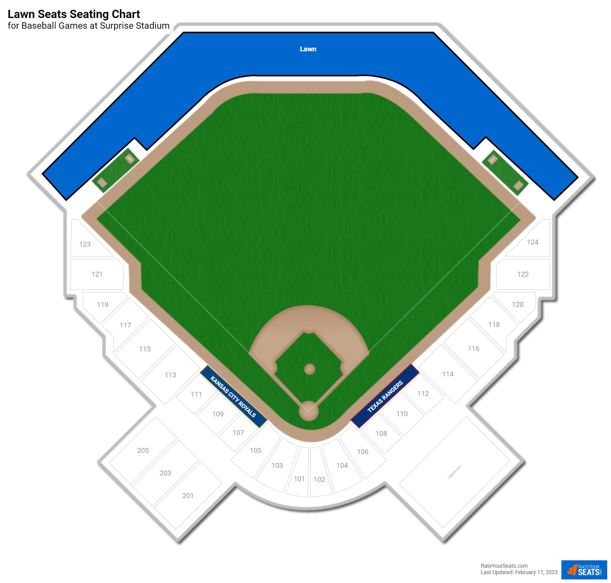 Baseball Lawn Seats Seating Chart at Surprise Stadium
