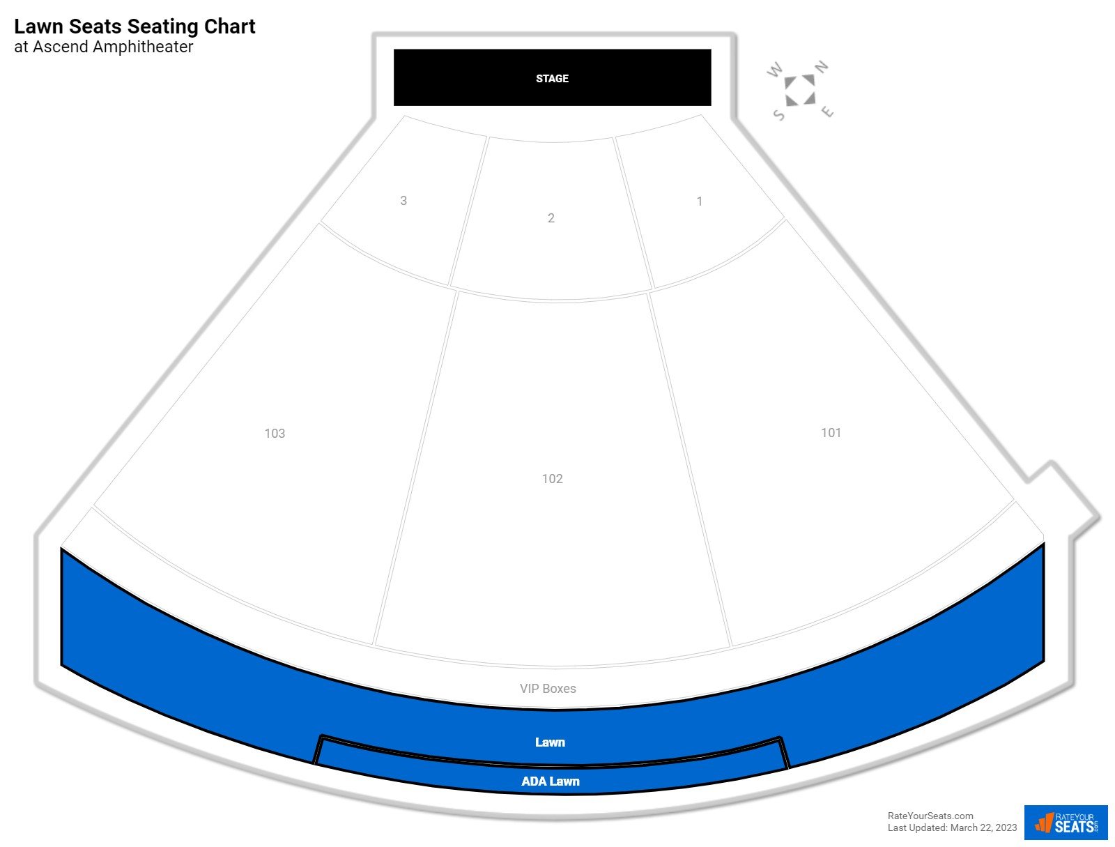 Concert Lawn Seats Seating Chart at Ascend Amphitheater
