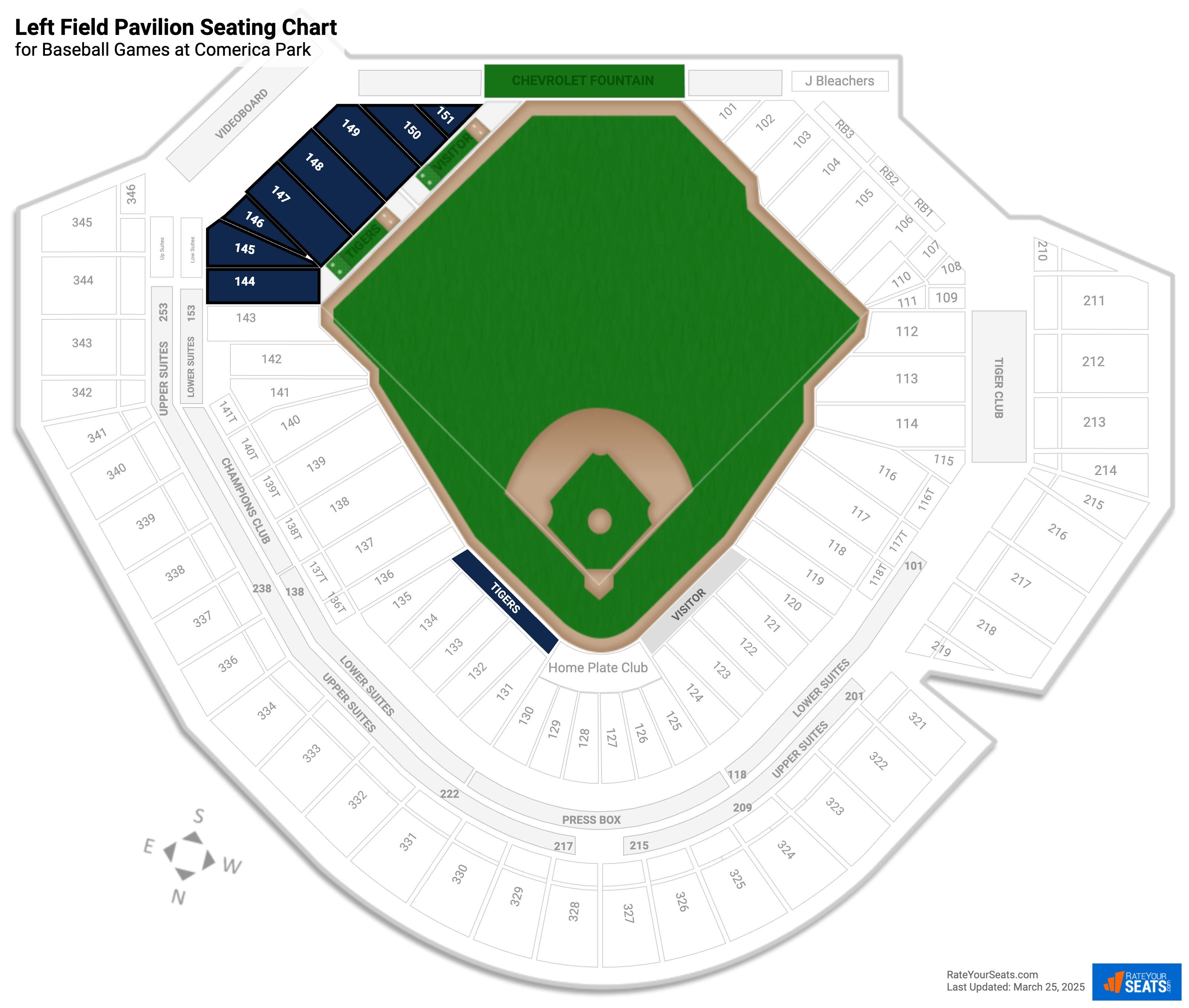 Comerica Park Left Field Pavilion Rateyourseats Com