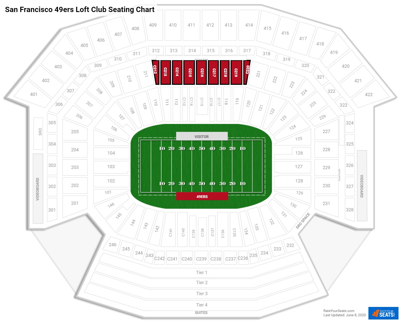 49ers Stadium Seating Chart