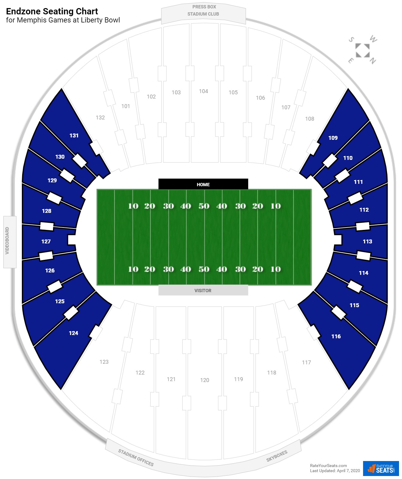 Endzone - Liberty Bowl Football Seating - RateYourSeats.com