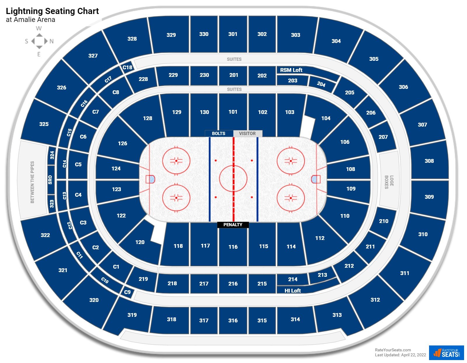 Tampa Bay Lightning Seating Chart at Amalie Arena