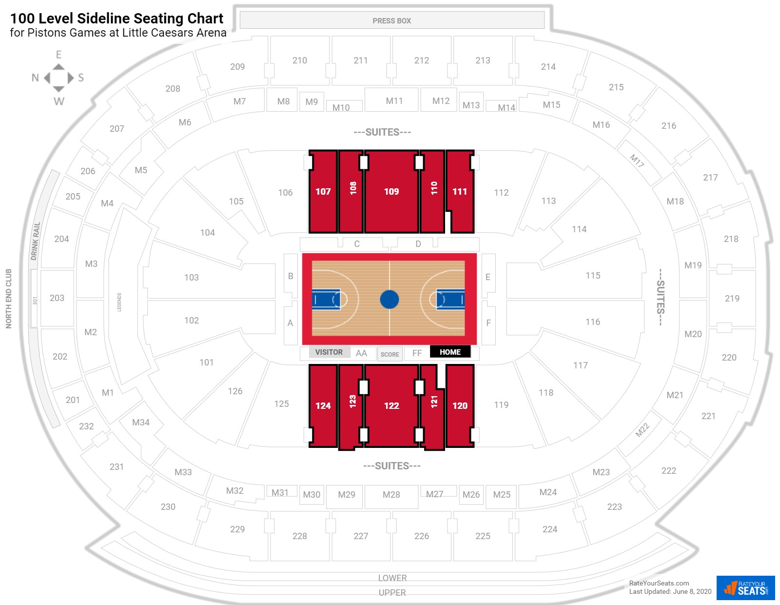 Little Caesars Arena Detroit Michigan Seating Chart