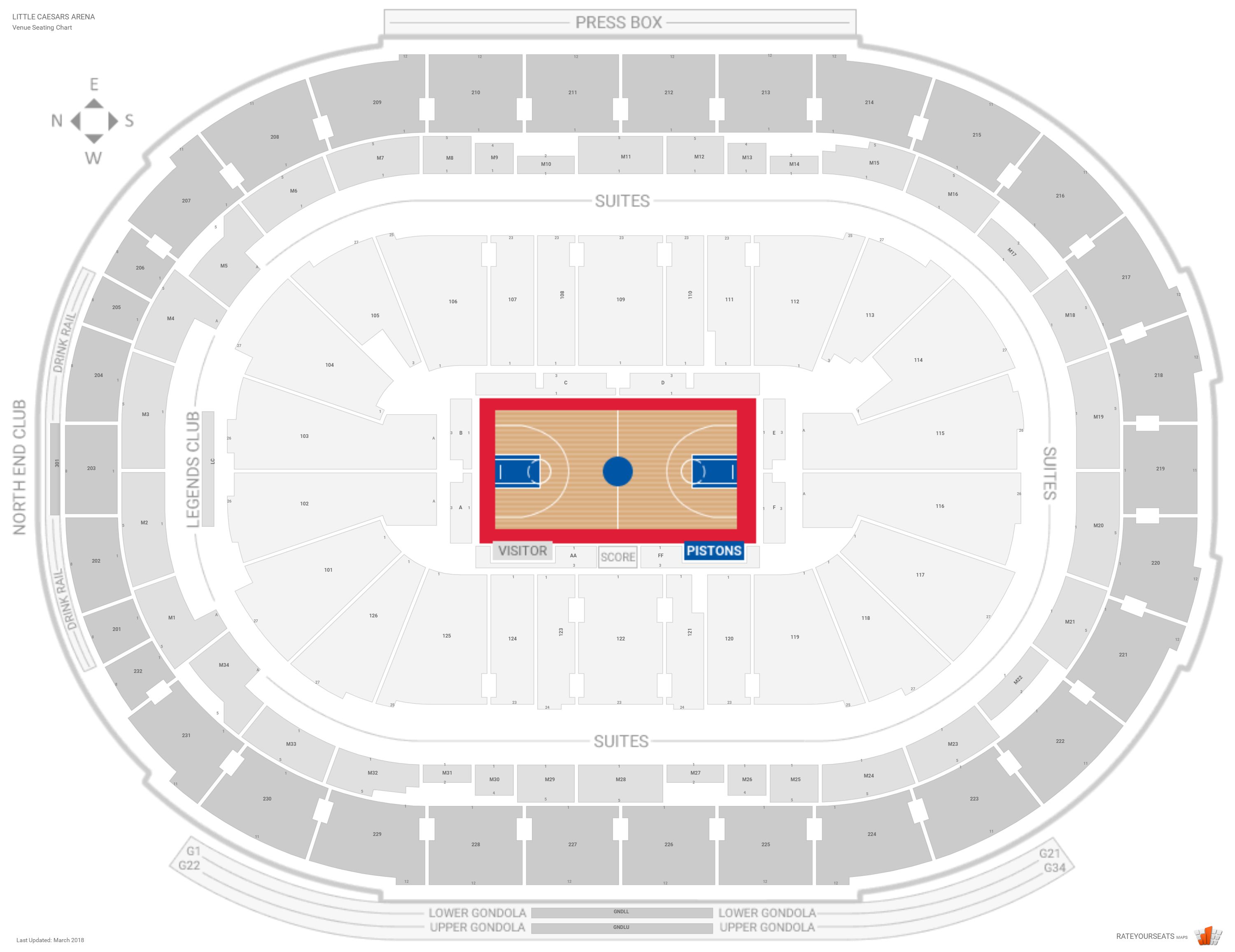 Little Caesars Arena Detroit Mi Seating Chart