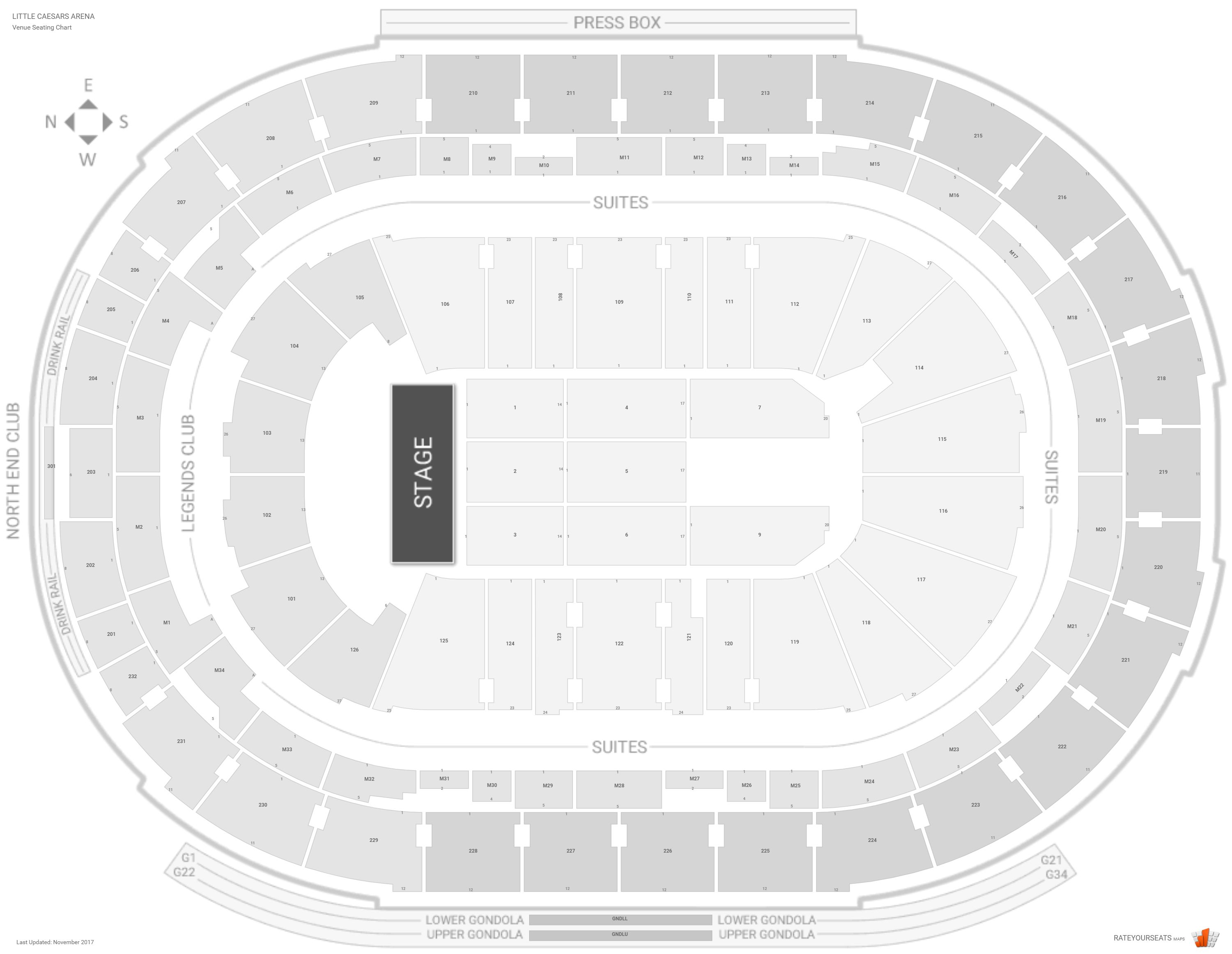 Little Caesars Arena Virtual Seating Chart Concert