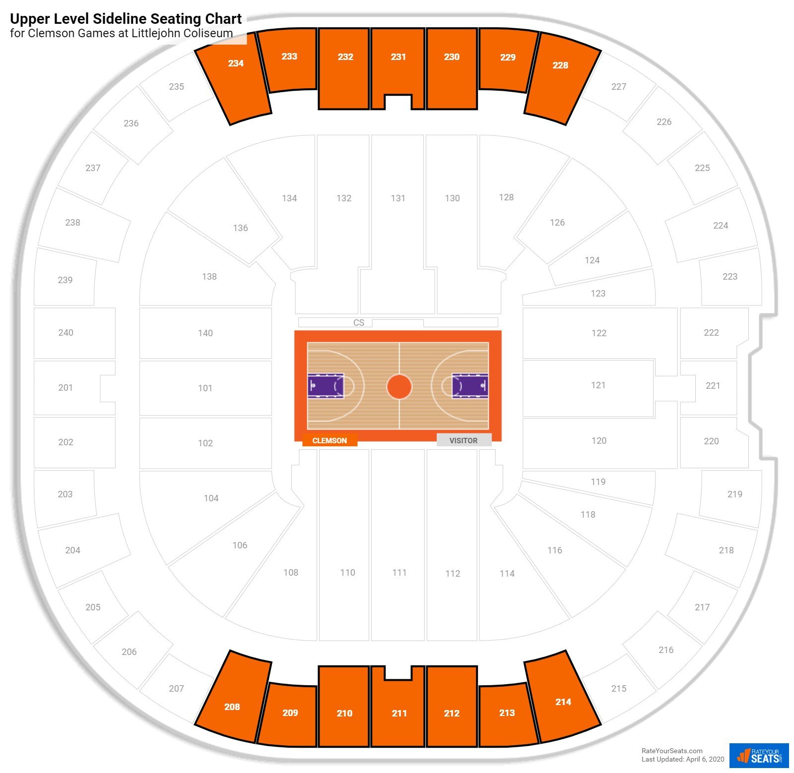 Clemson Seating Chart Rows