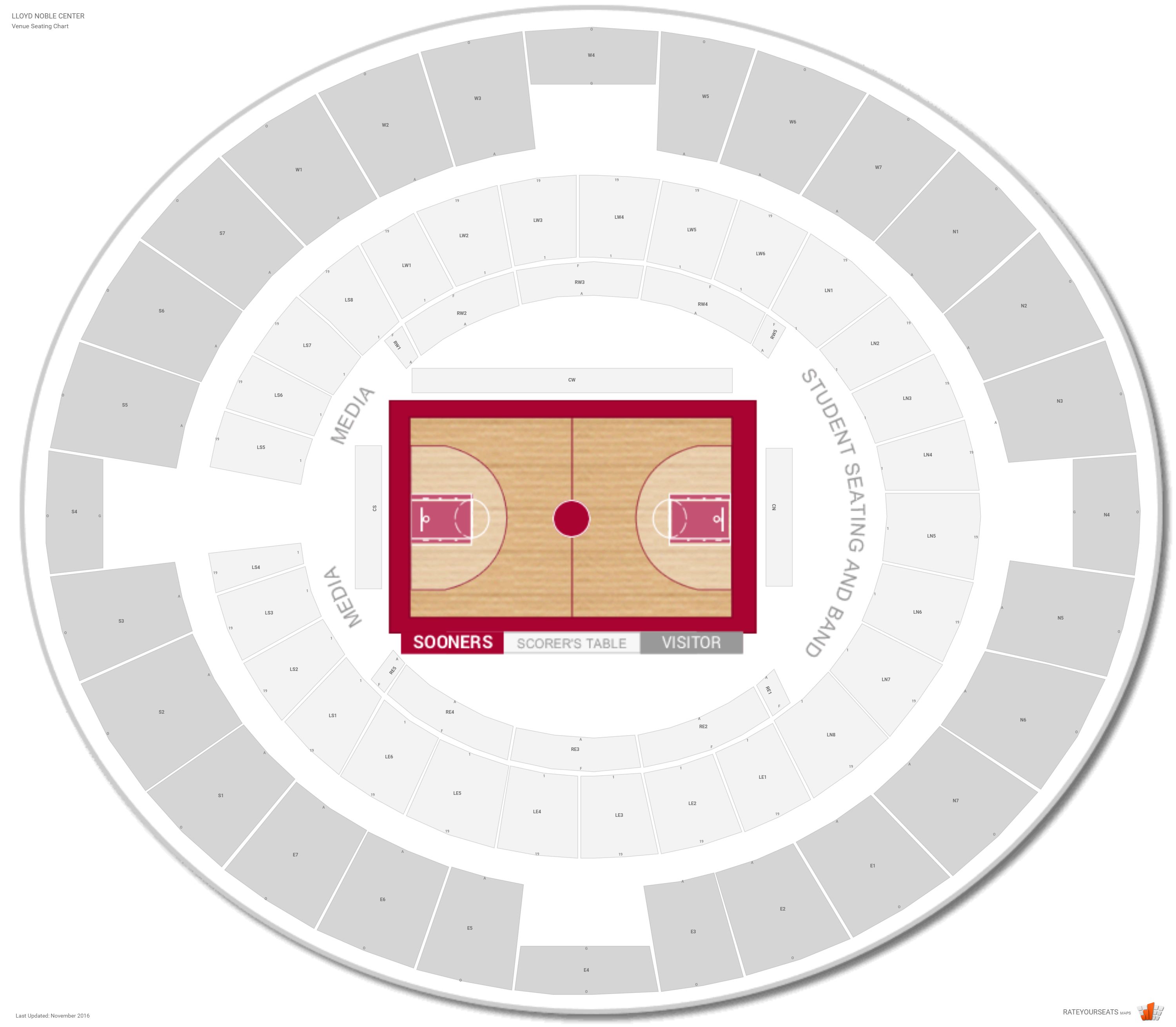 Oklahoma Sooners Basketball Seating Chart