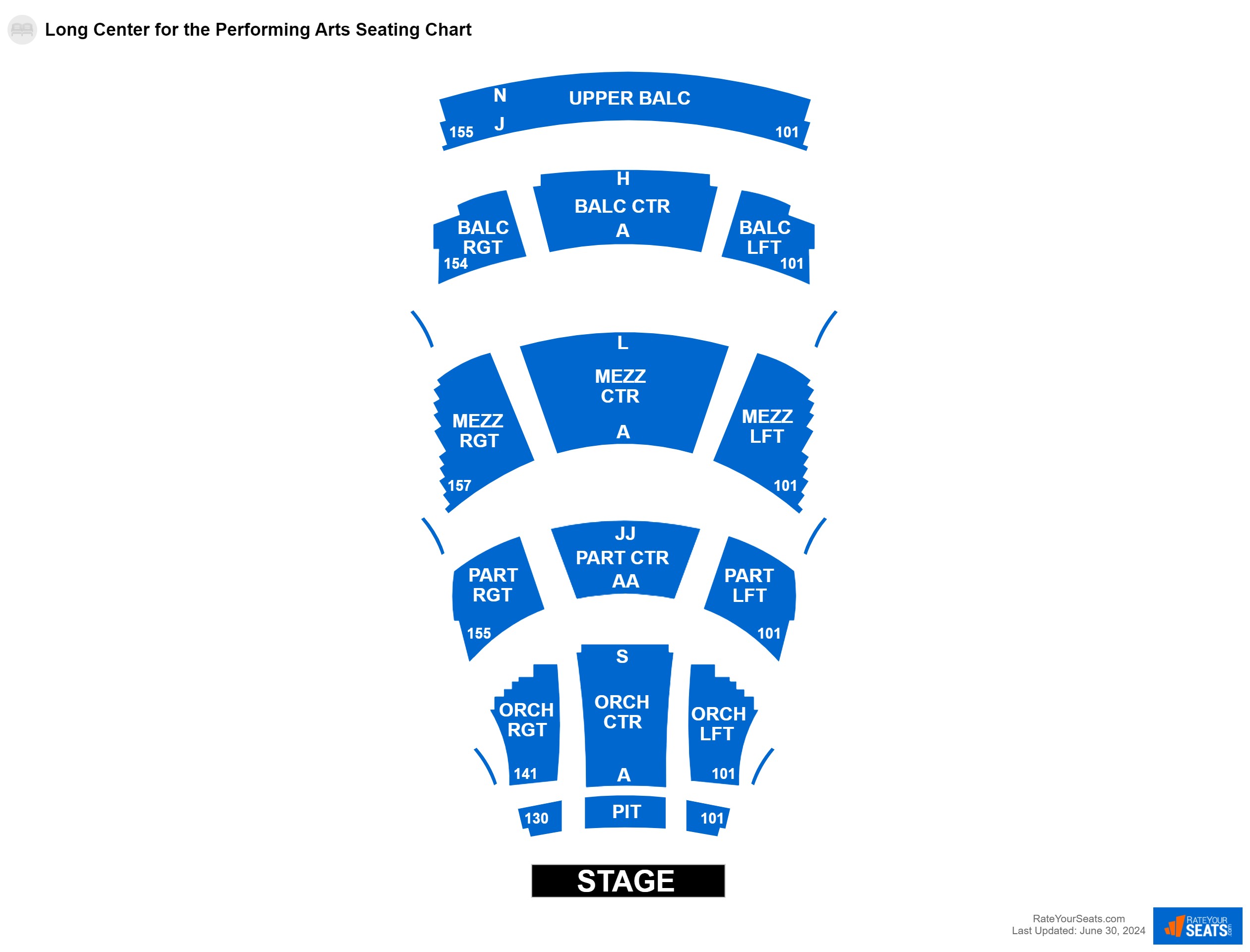 Interactive seating chart Concert seating chart at Long Center for the Performing Arts
