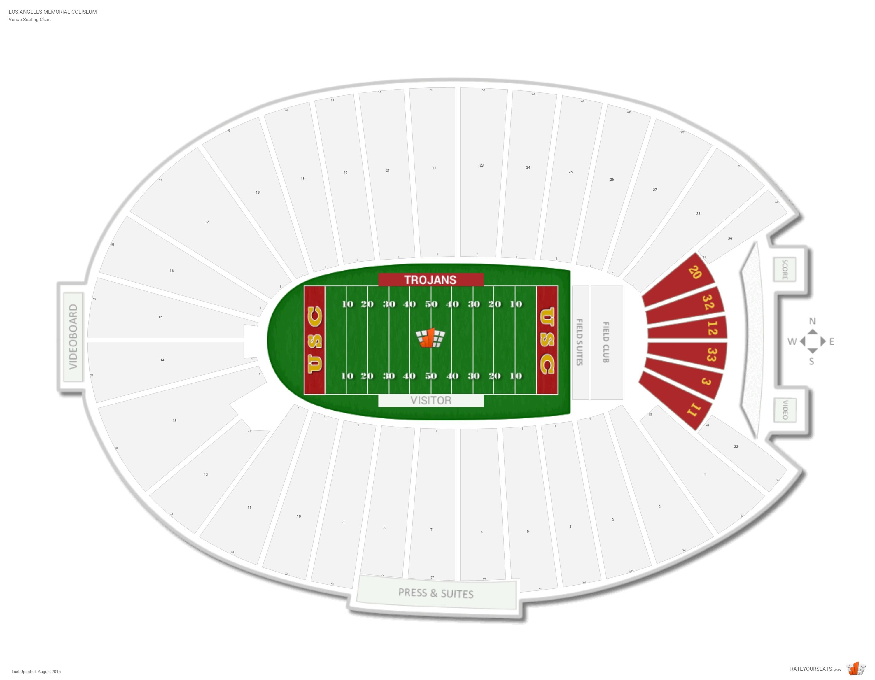 La Coliseum Seating Chart With Seat Numbers