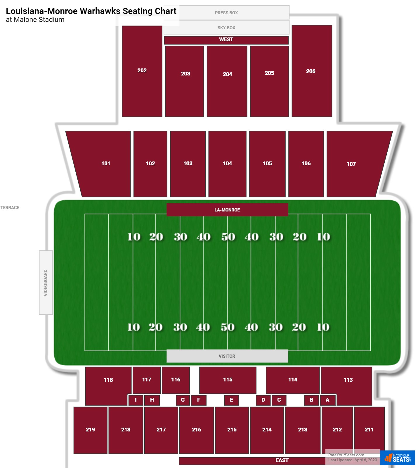 Malone Stadium Football Seating Chart