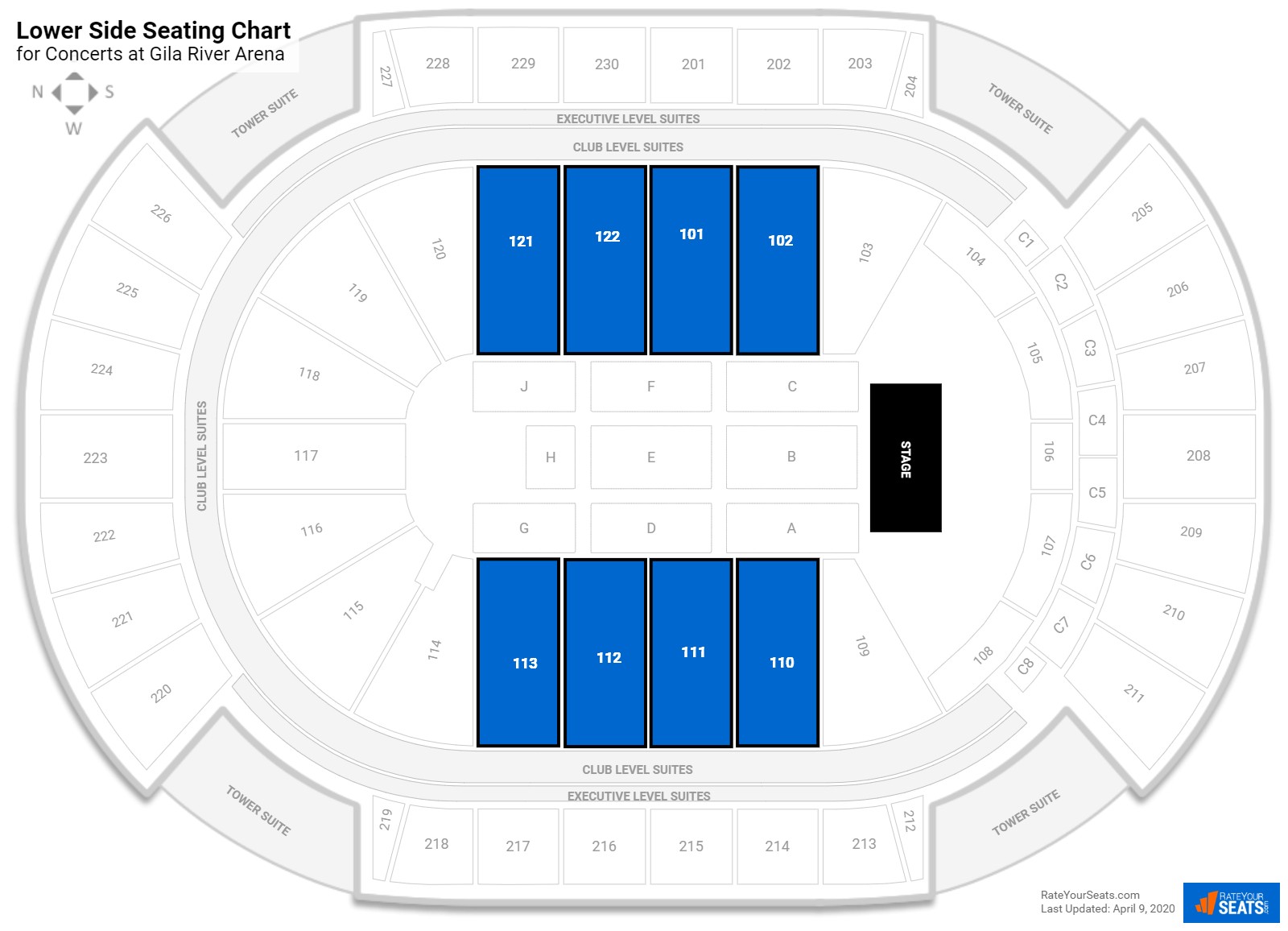 Gila River Arena Seating for Concerts