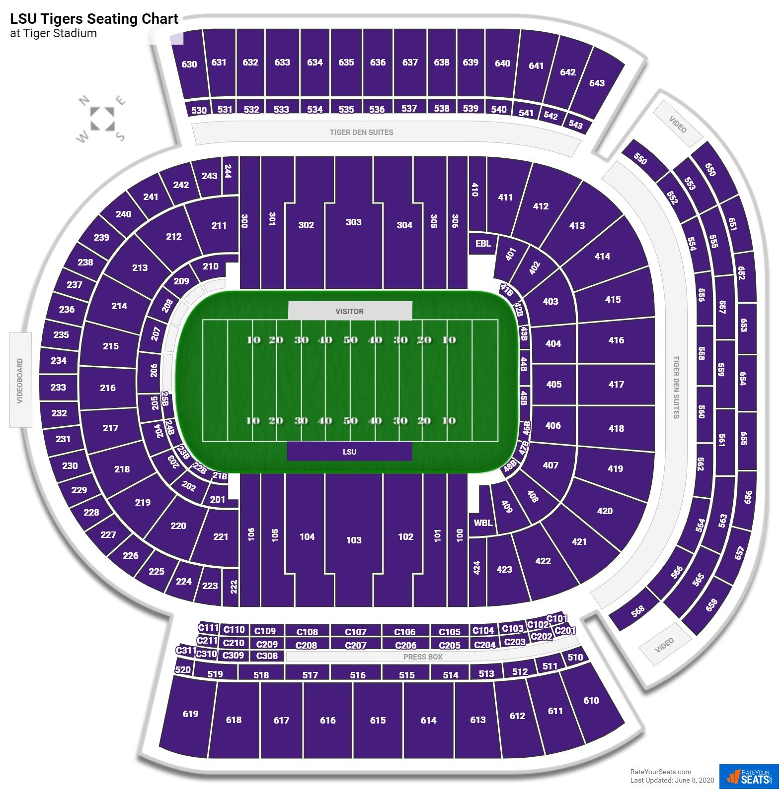 tiger stadium baton seating chart section 631 at tiger stadium rateyourseat...