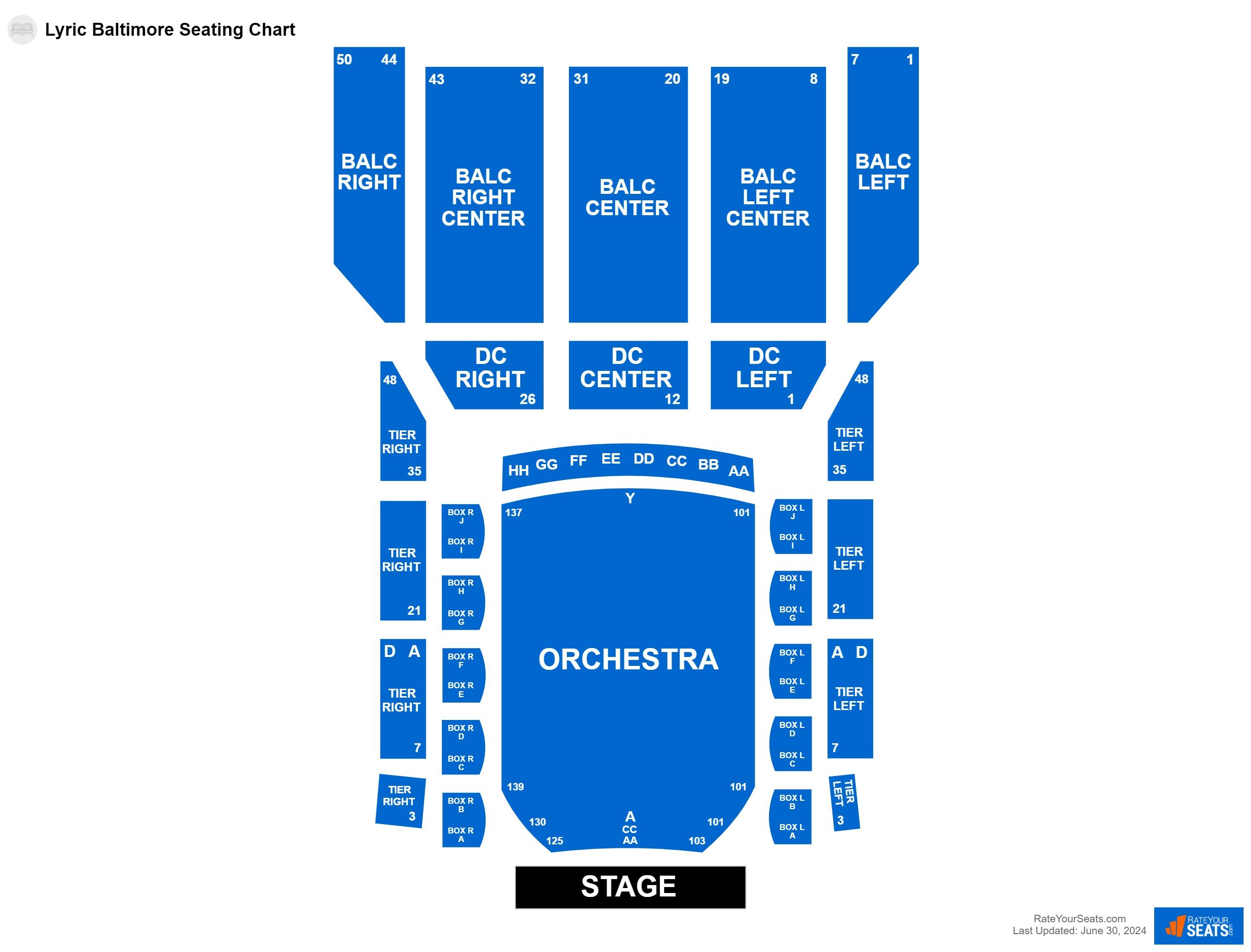 Interactive seating chart Comedy seating chart at Lyric Baltimore