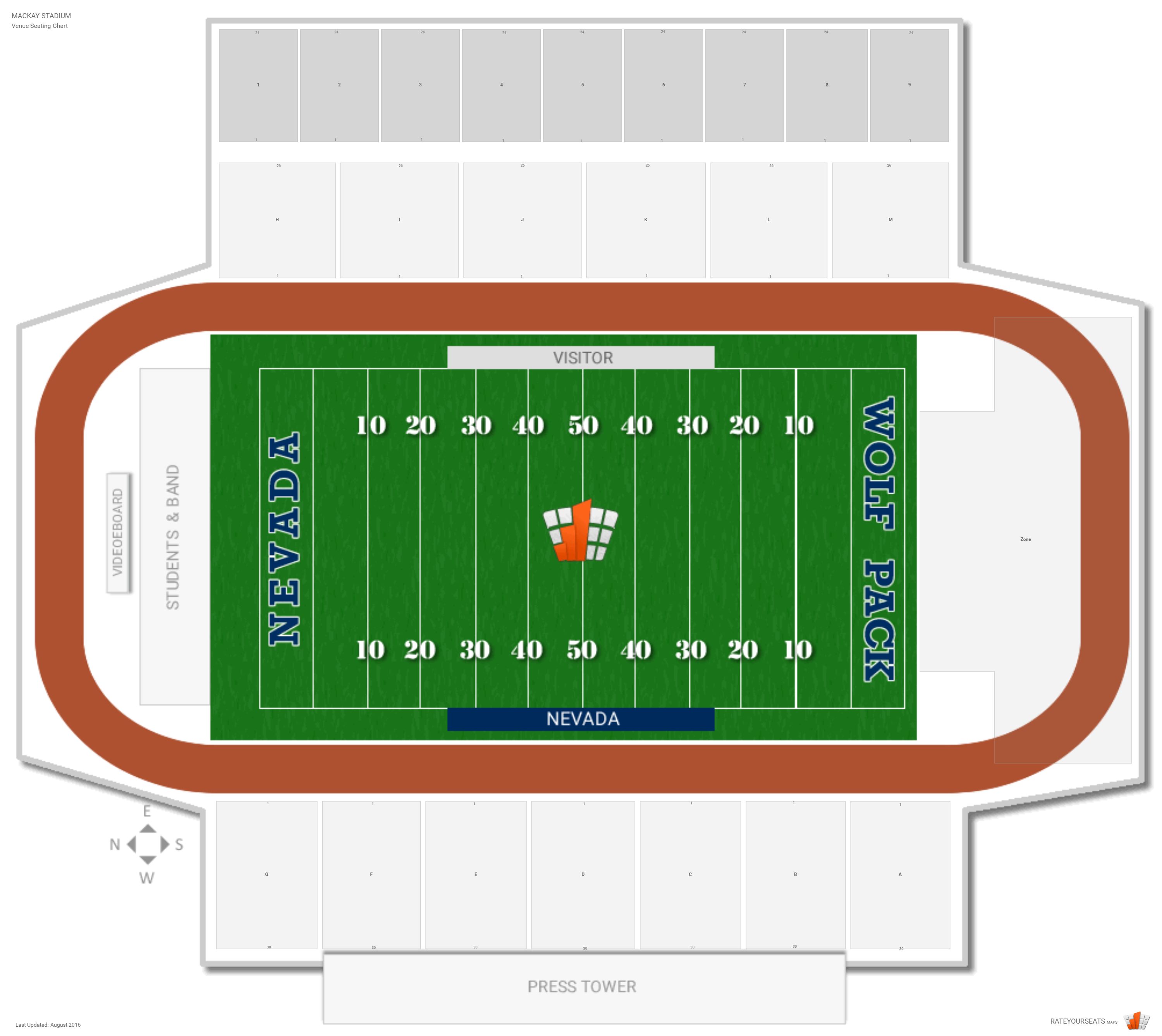 Mackay Stadium Seating Chart