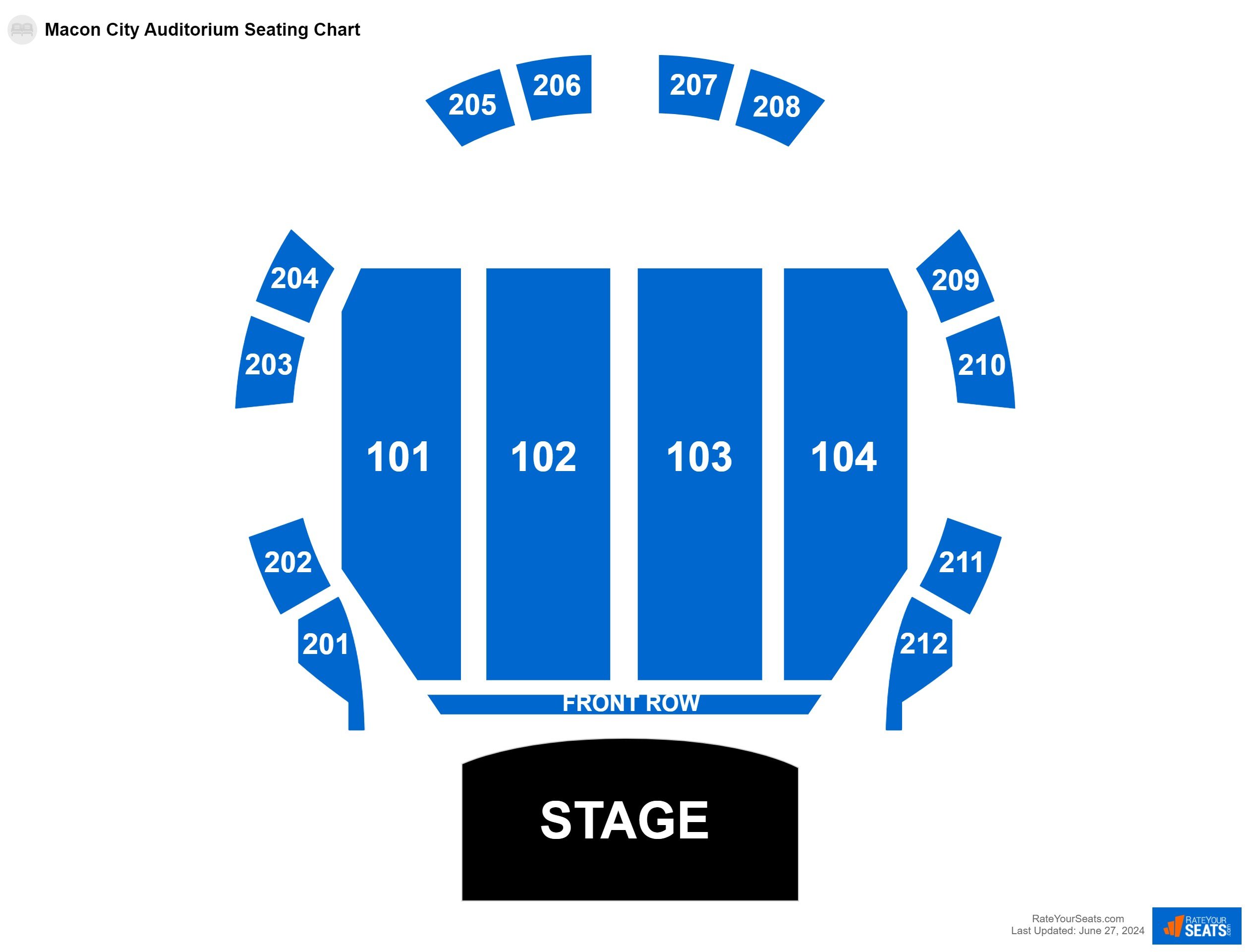 Interactive seating chart Concert seating chart at Macon City Auditorium