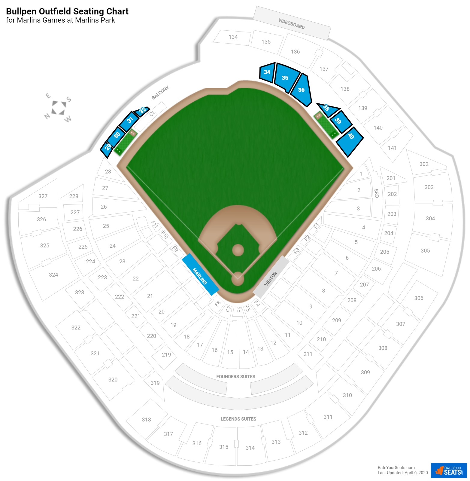 bullpen outfield - marlins park baseball seating