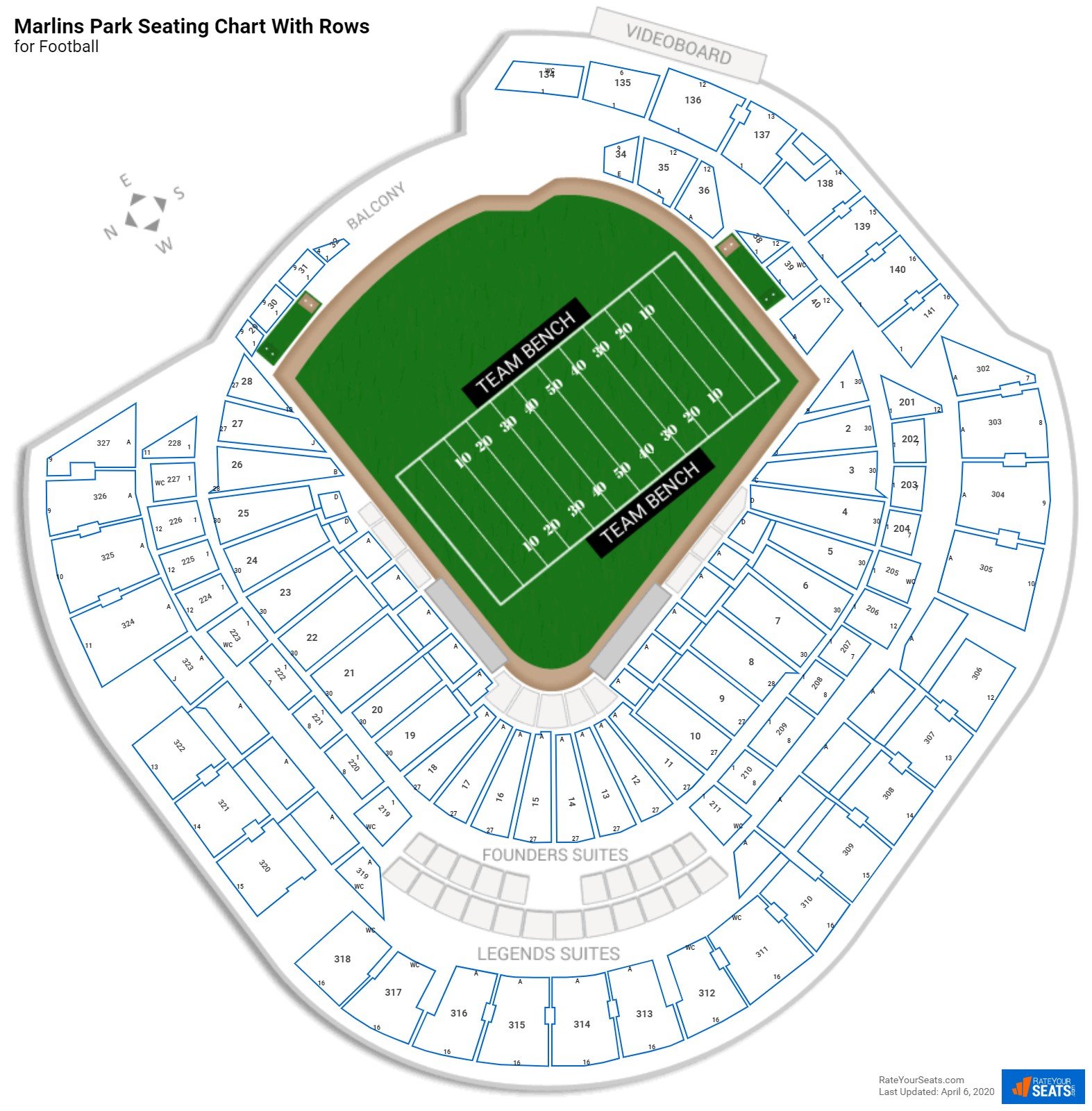 loanDepot park seating chart with rows football