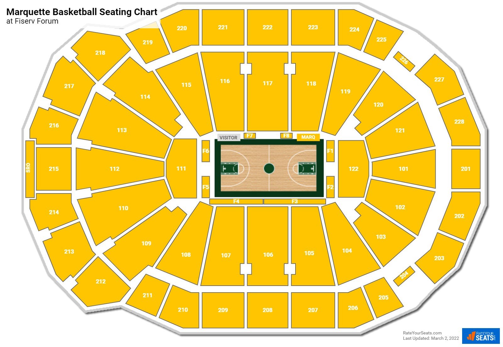 Marquette Golden Eagles Seating Chart at Fiserv Forum