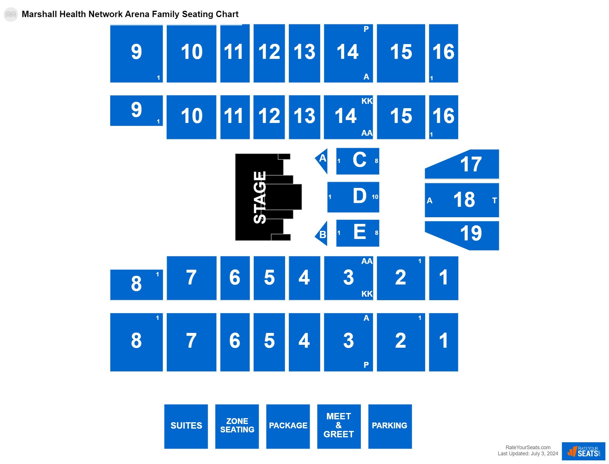 Interactive seating chart Family seating chart at Marshall Health Network Arena