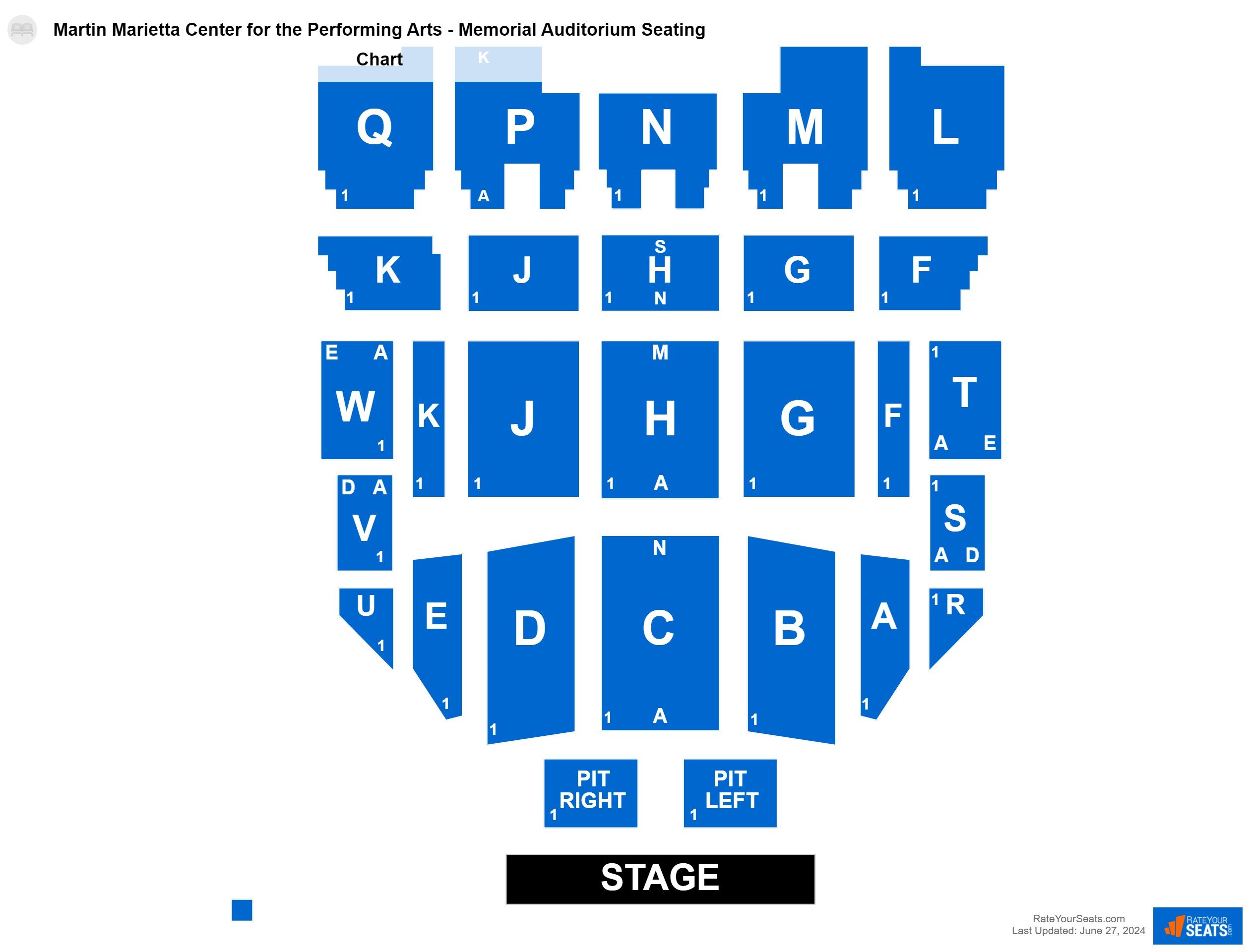 Interactive seating chart Comedy seating chart at Martin Marietta Center for the Performing Arts - Memorial Auditorium