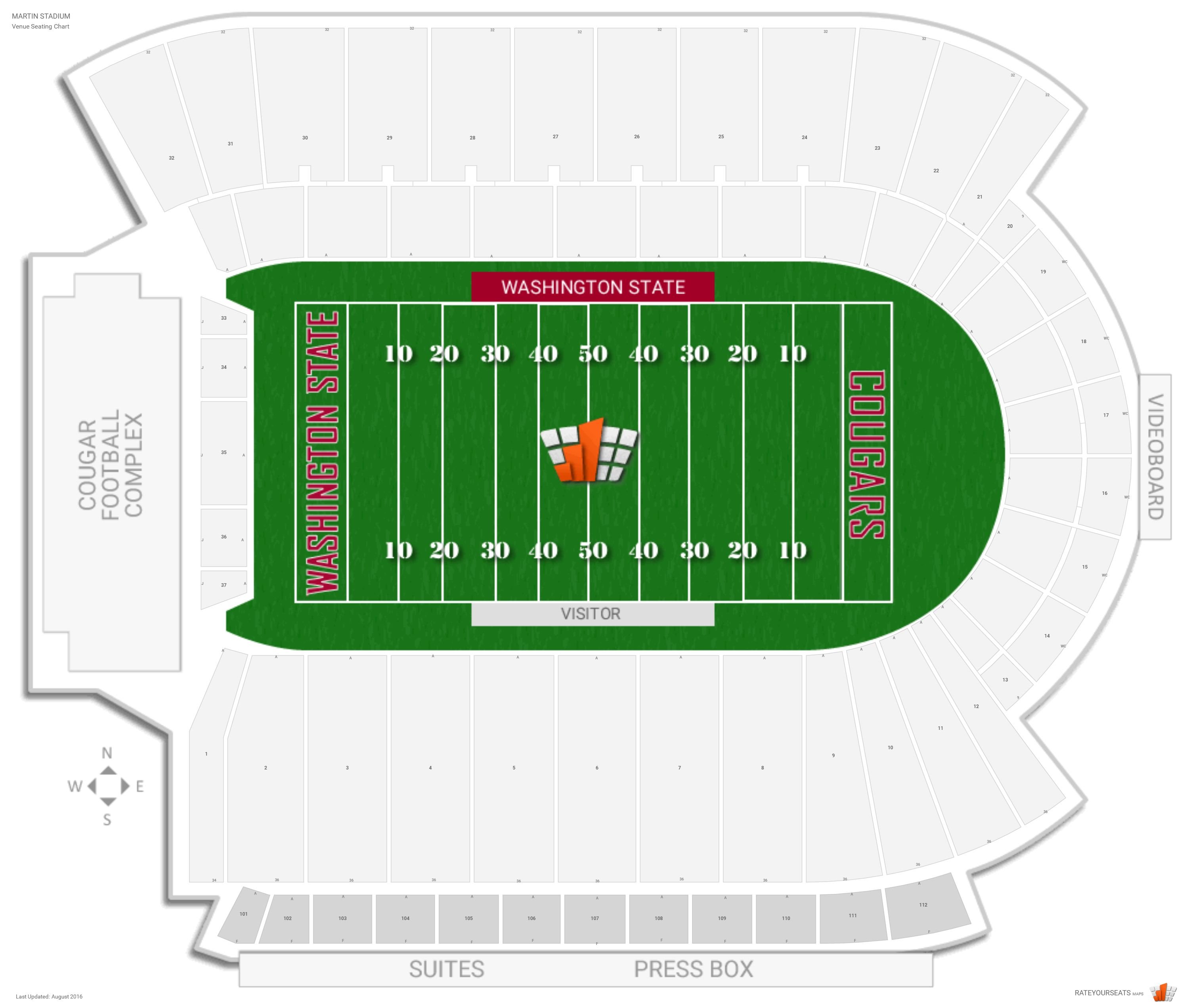 Martin Stadium Pullman Seating Chart