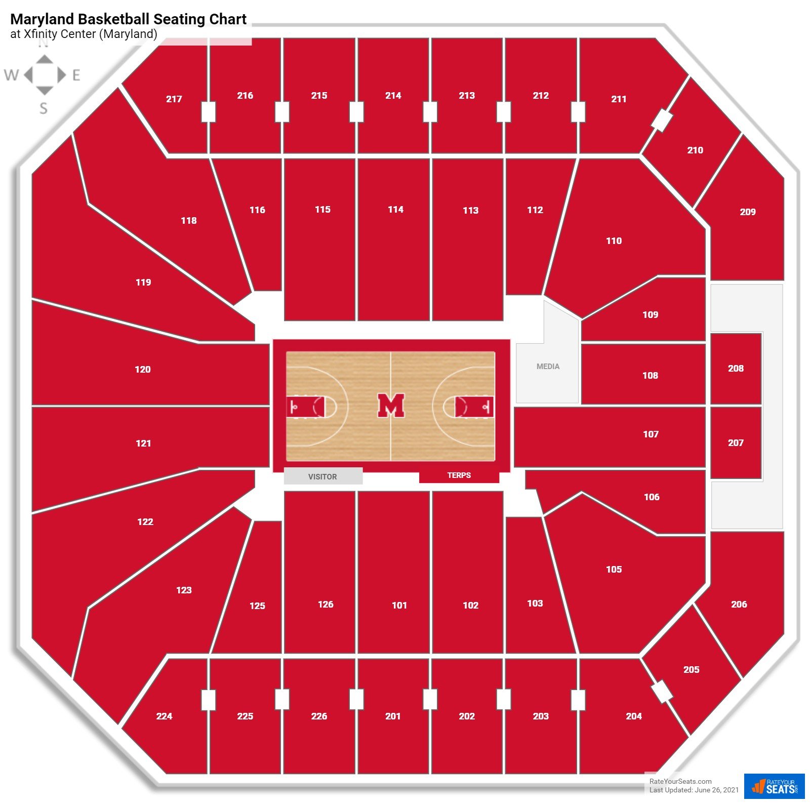 Xfinity Center Seating Chart