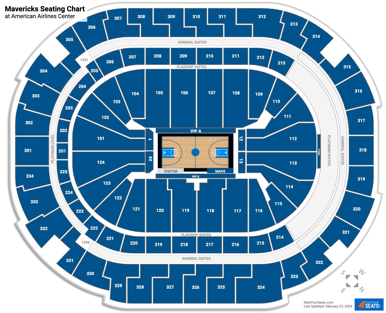Dallas Mavericks Seating Chart at American Airlines Center