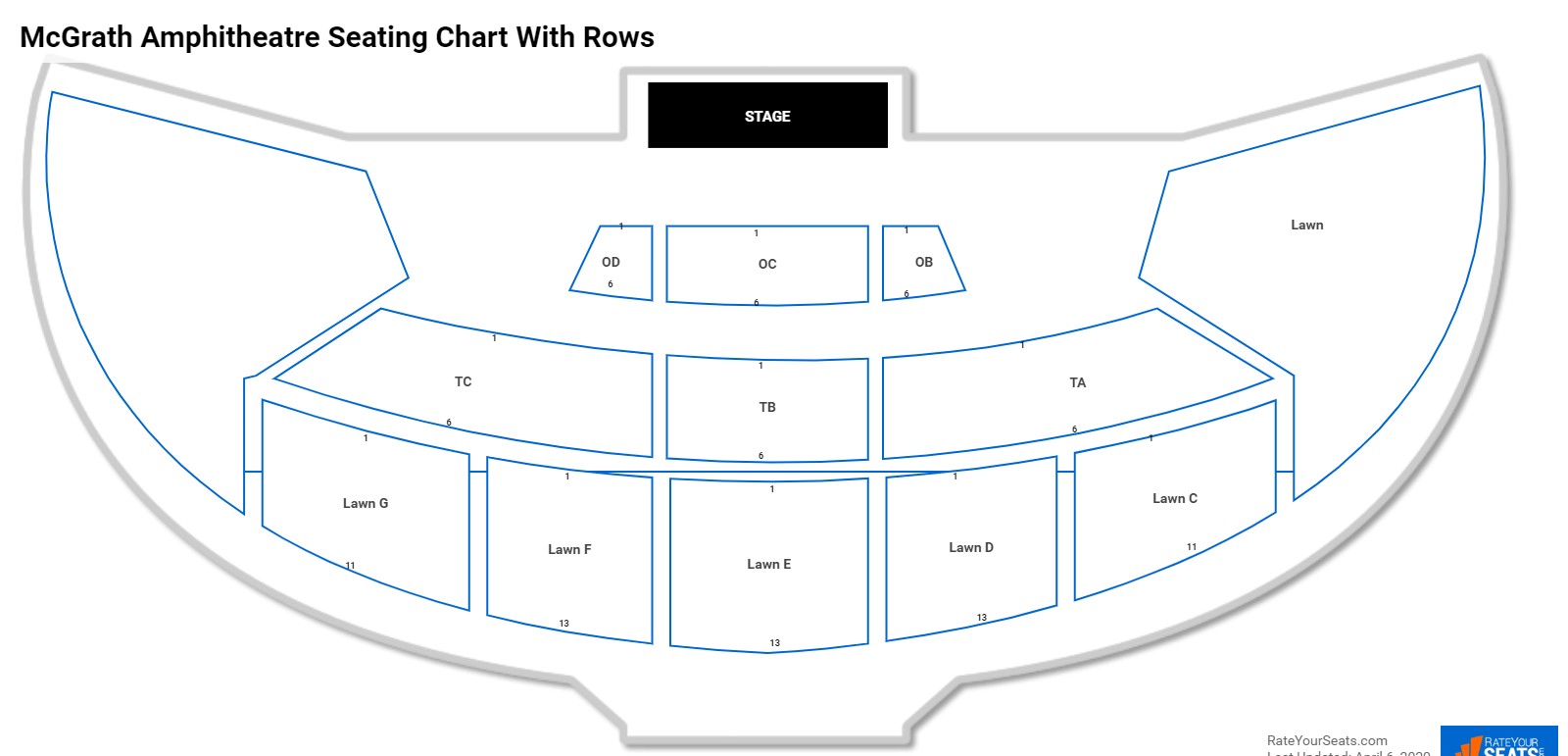 McGrath Amphitheatre seating chart with rows