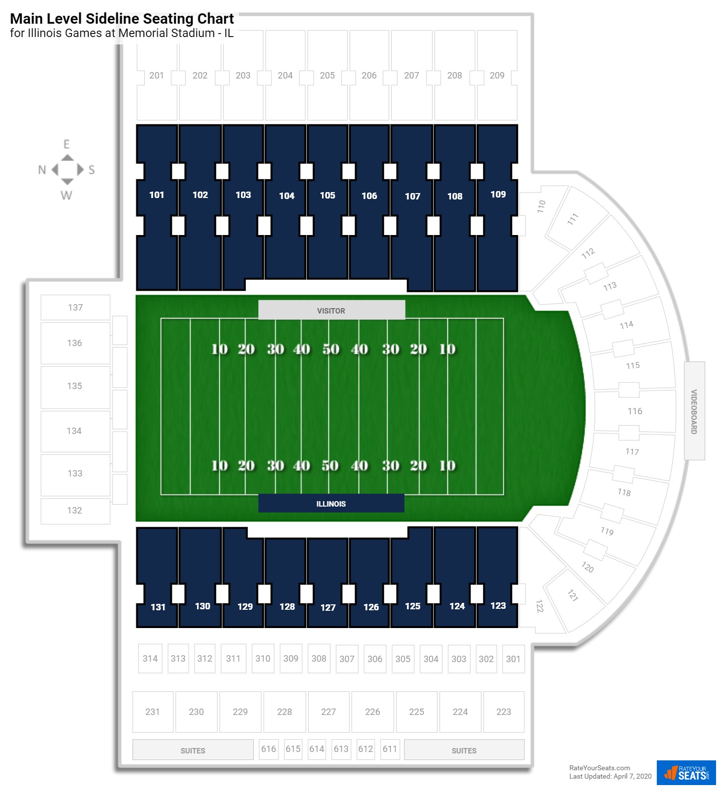 Memorial Stadium Seating Chart Champaign Il