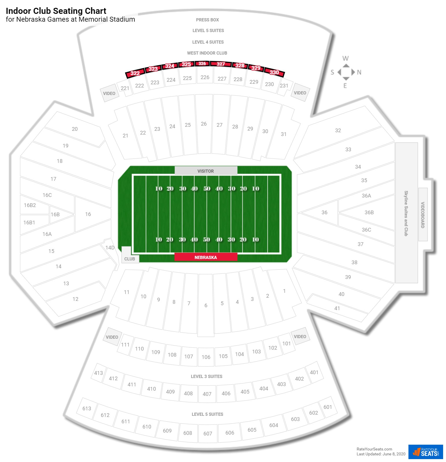 Indoor Club - Memorial Stadium Football Seating - RateYourSeats.com