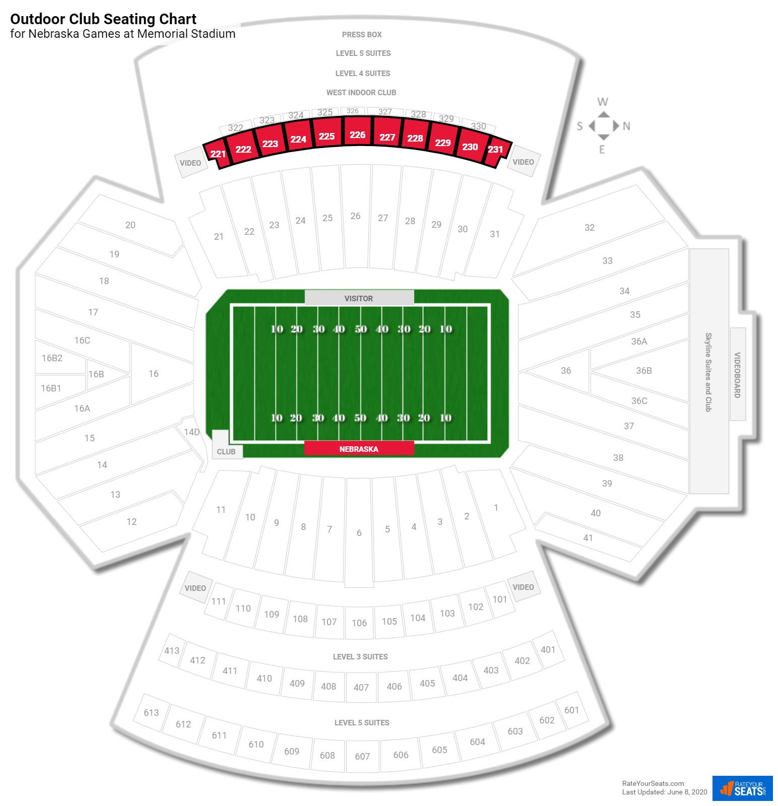 Nebraska cornhuskers stadium seating chart elcho table