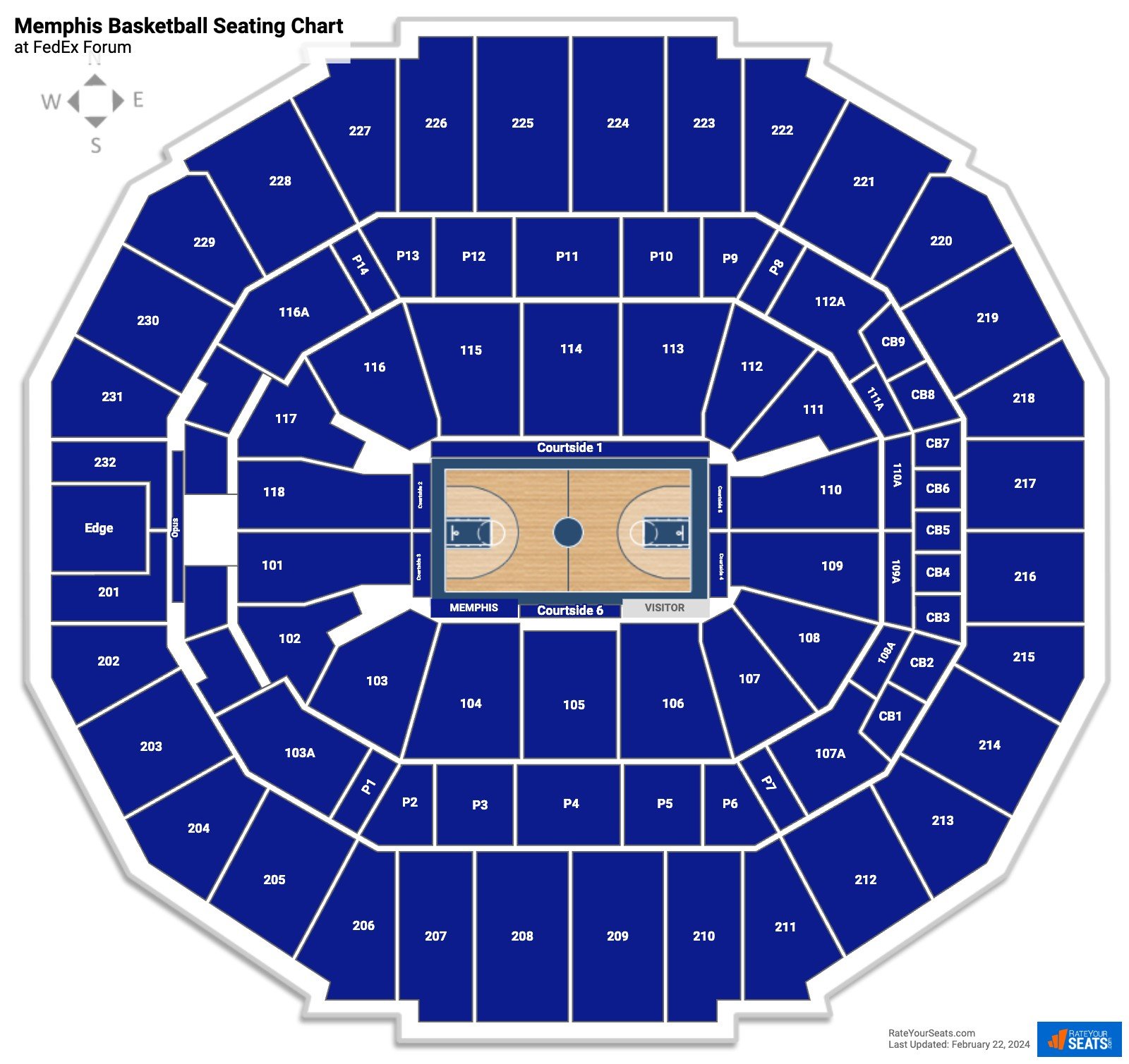Memphis Tigers Seating Chart at FedEx Forum