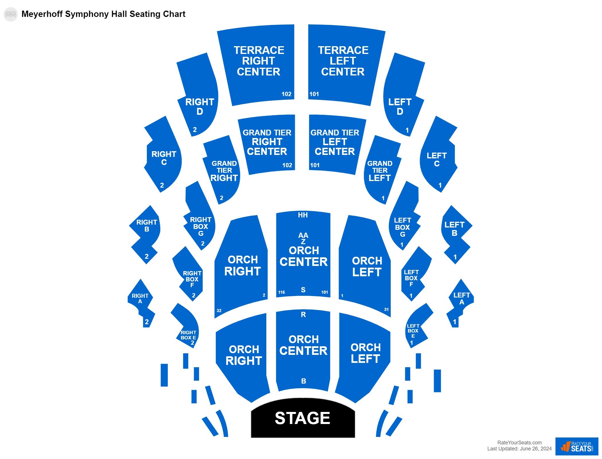 Interactive seating chart Concert seating chart at Meyerhoff Symphony Hall