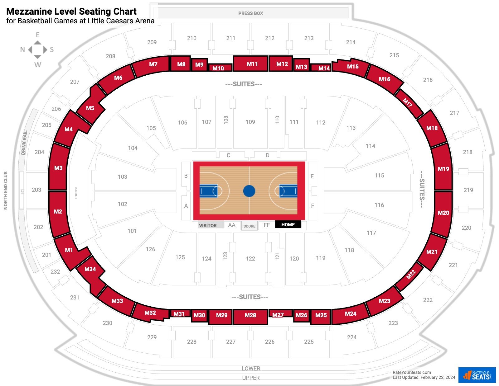 Little Caesars Arena Seating Chart With Rows Tutorial Pics