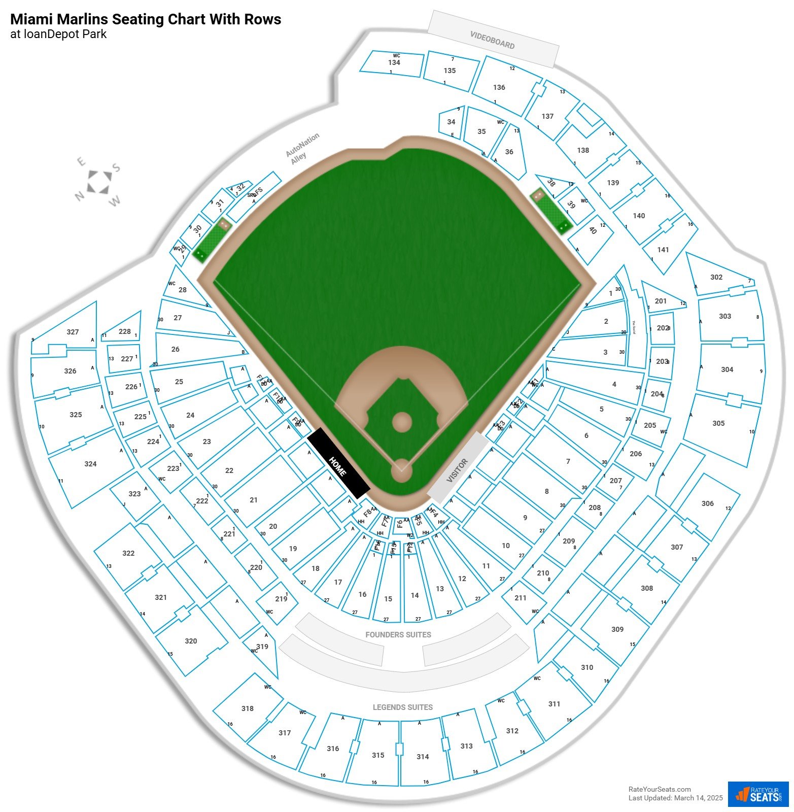 seating miami marlins stadium