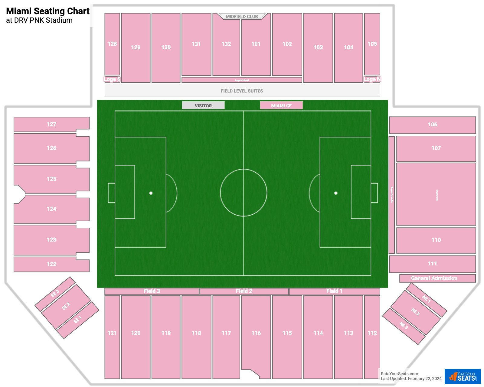 Inter Miami CF Seating Chart at DRV PNK Stadium