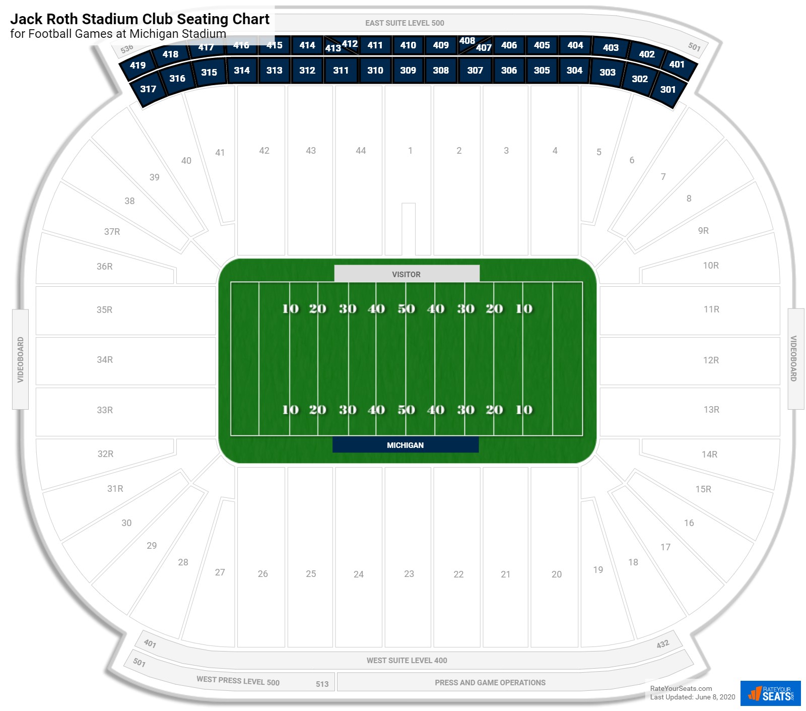 Michigan Stadium Detailed Seating Chart