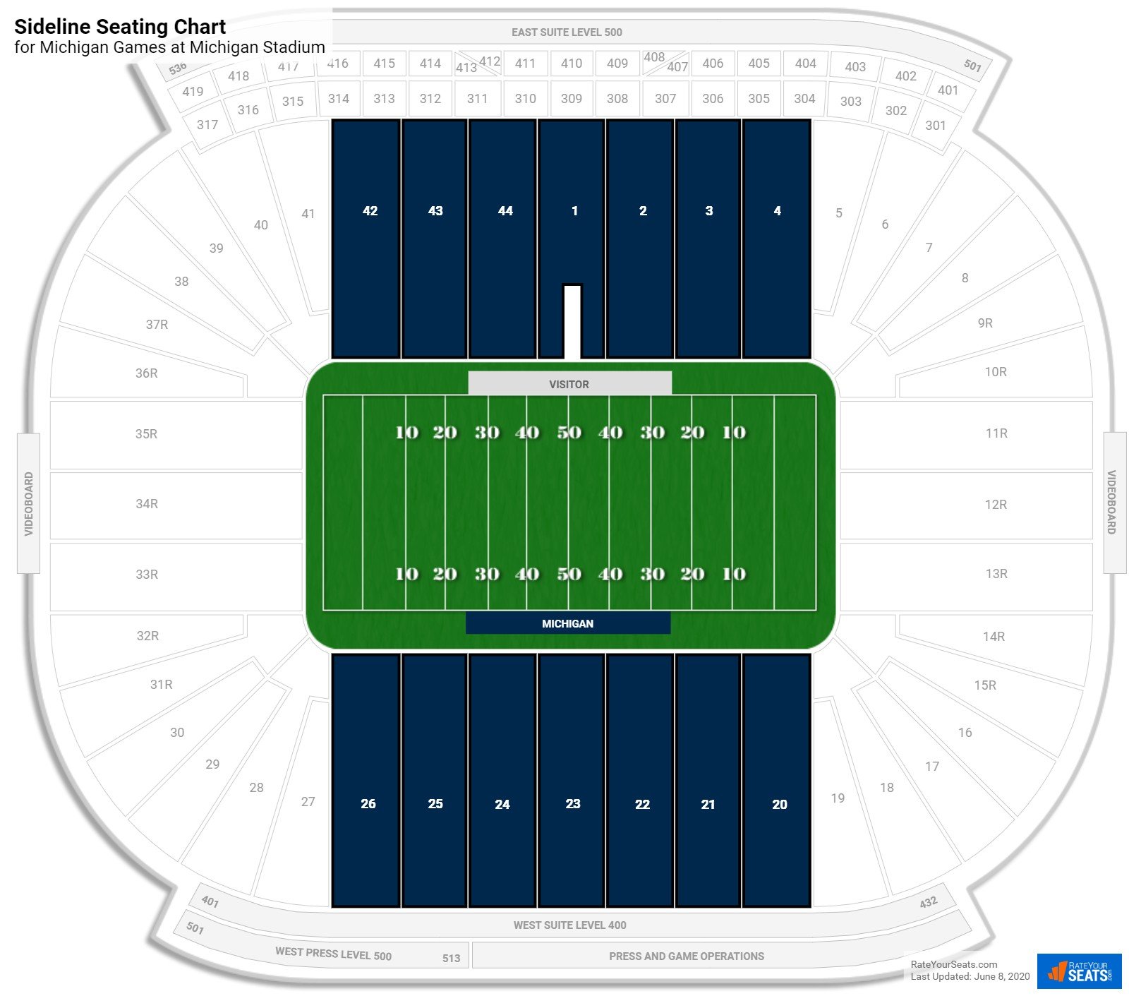 Michigan Stadium Detailed Seating Chart