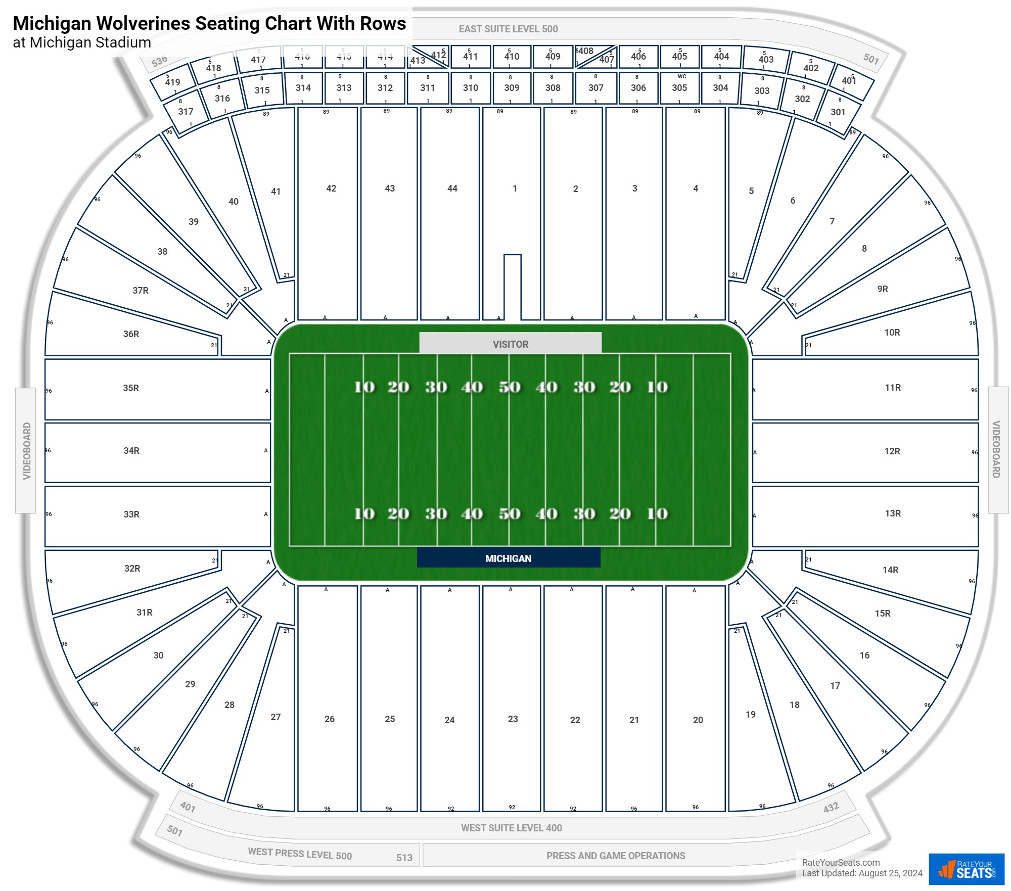 Big House Michigan Stadium Seating Chart With Rows And Seat Numbers Tutorial Pics Big House Michigan Stadium Seating Chart With Rows And Seat Numbers Tutorial Pics